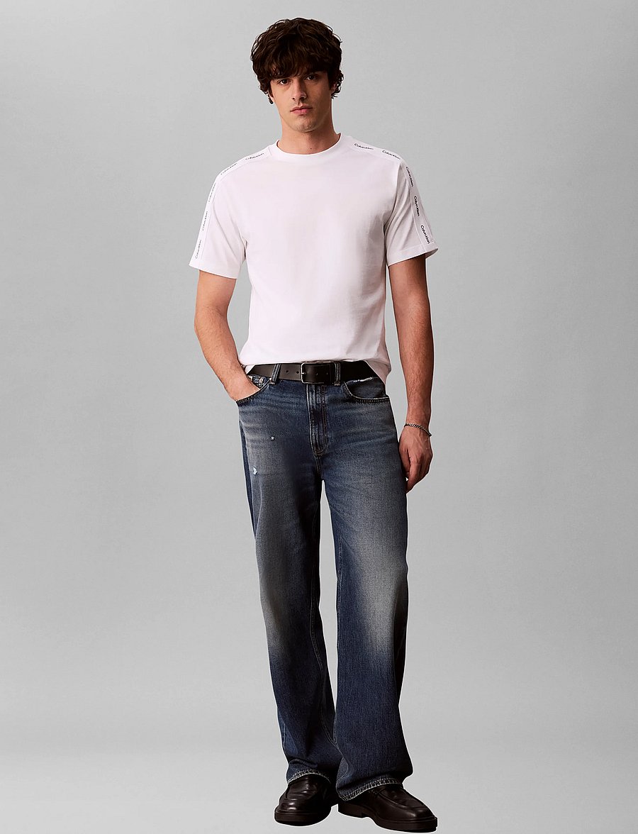Calvin Klein Jeans - SS 20S EASY CLSC TAPE TEE - kurzärmelige t-shirts - bright white - 0
