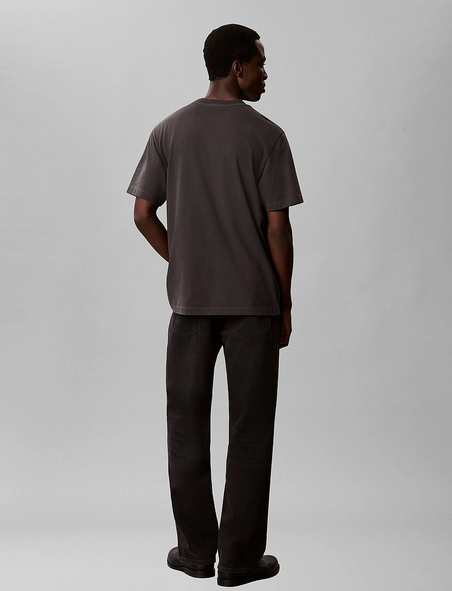 Calvin Klein Jeans - SS 20S GARMENT DYED EASY COIN PO - kurzärmelige t-shirts - black oyster - 2