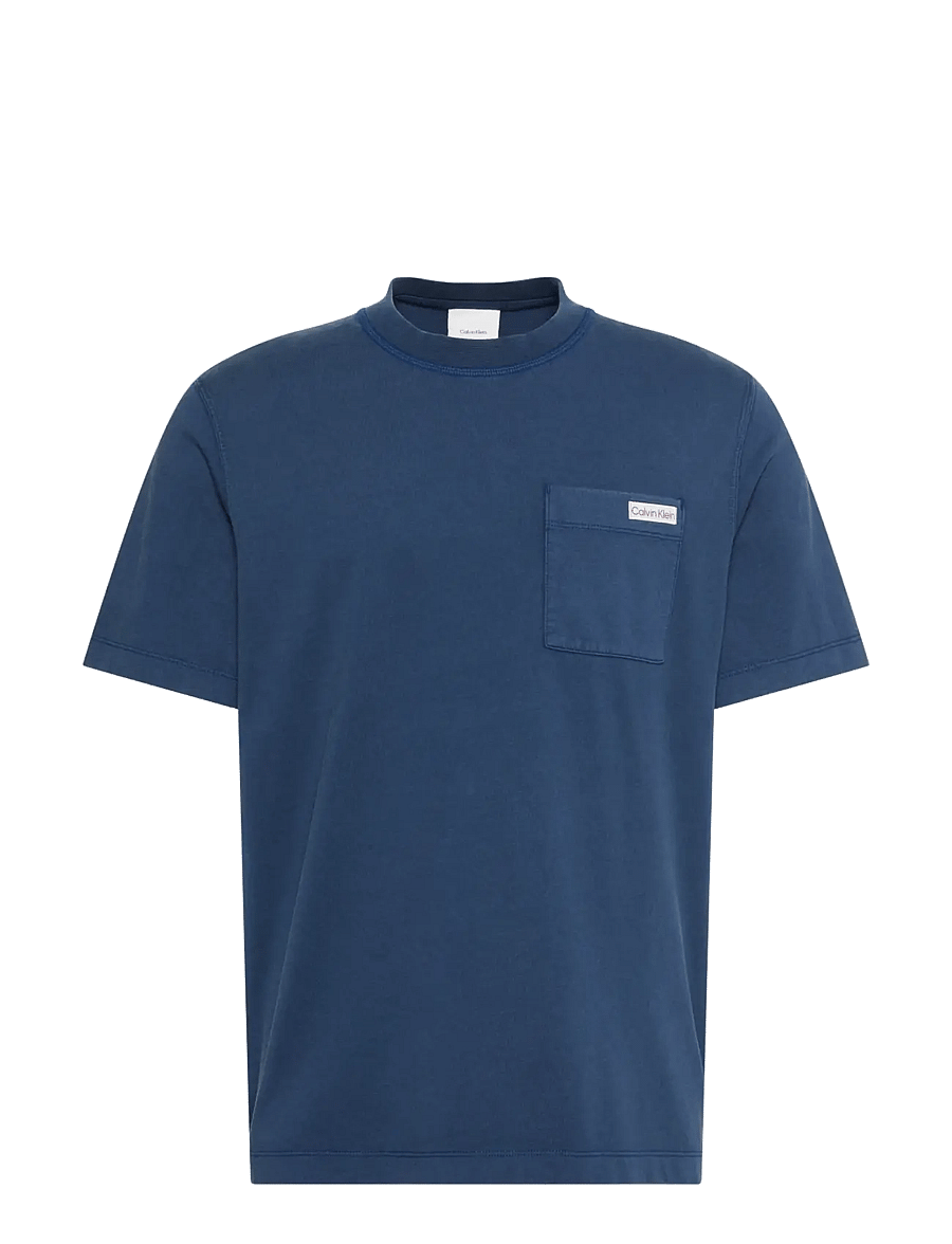Calvin Klein Jeans - SS 20S GARMENT DYED EASY COIN PO - short-sleeved t-shirts - pageant blue - 1