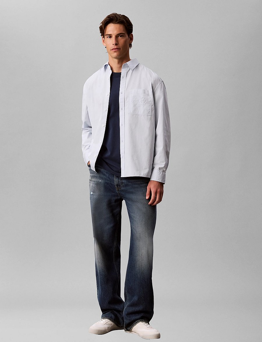 Calvin Klein Jeans - SS 20S GARMENT DYED EASY COIN PO - short-sleeved t-shirts - pageant blue - 4