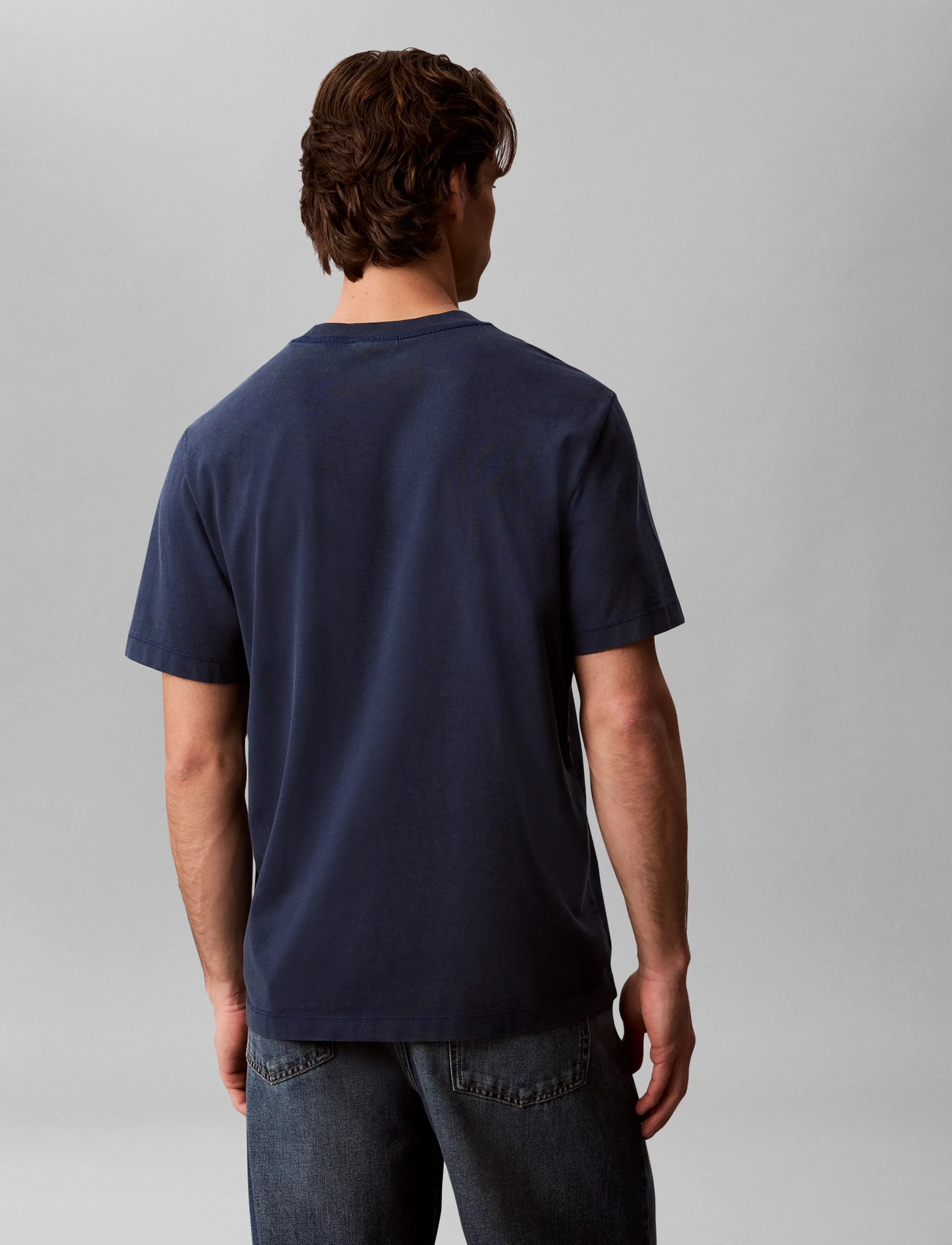 Calvin Klein Jeans - SS 20S GARMENT DYED EASY COIN PO - kurzärmelige t-shirts - pageant blue - 2