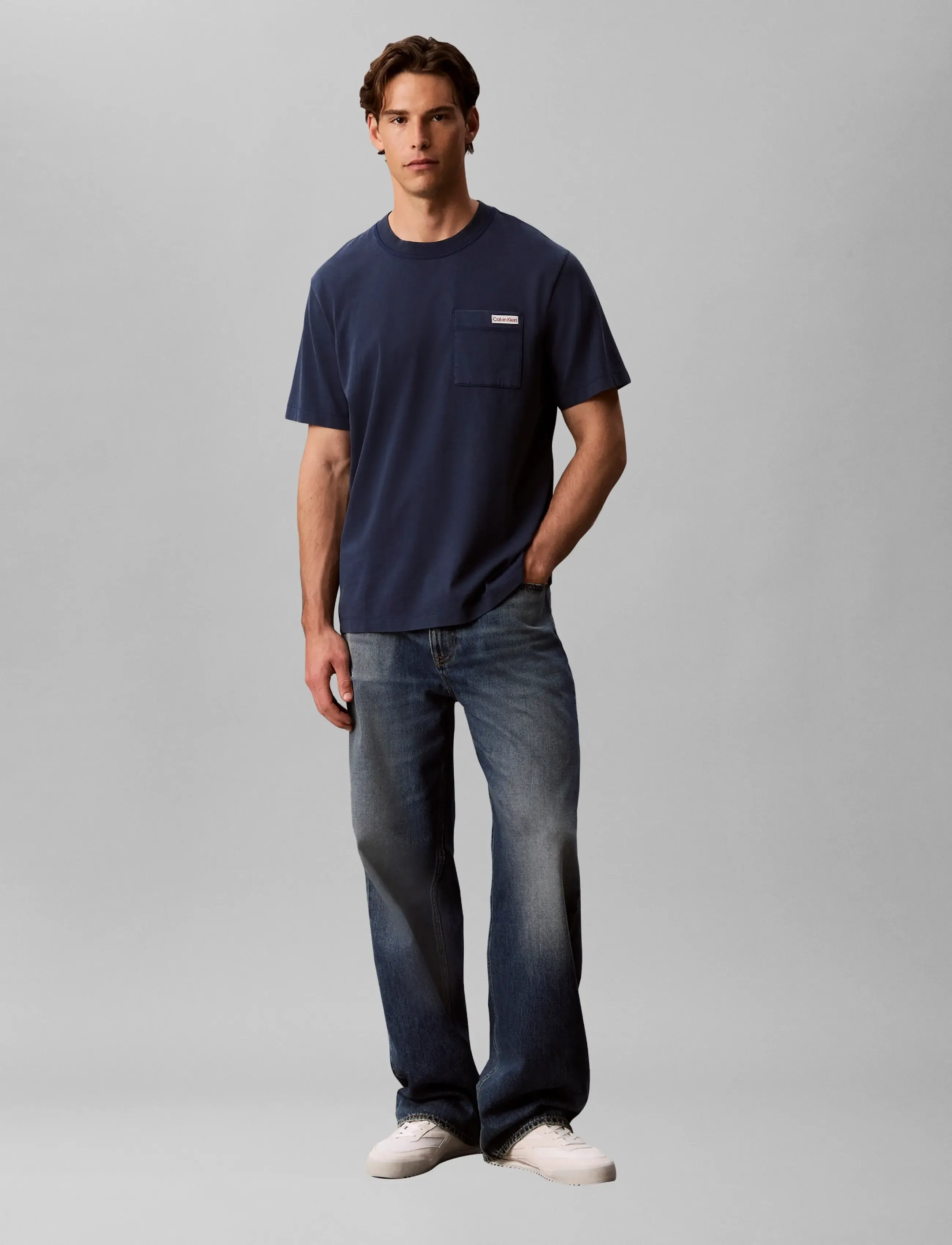 Calvin Klein Jeans - SS 20S GARMENT DYED EASY COIN PO - kurzärmelige t-shirts - pageant blue - 3