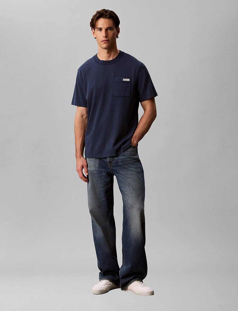 Calvin Klein Jeans - SS 20S GARMENT DYED EASY COIN PO - short-sleeved t-shirts - pageant blue - 3
