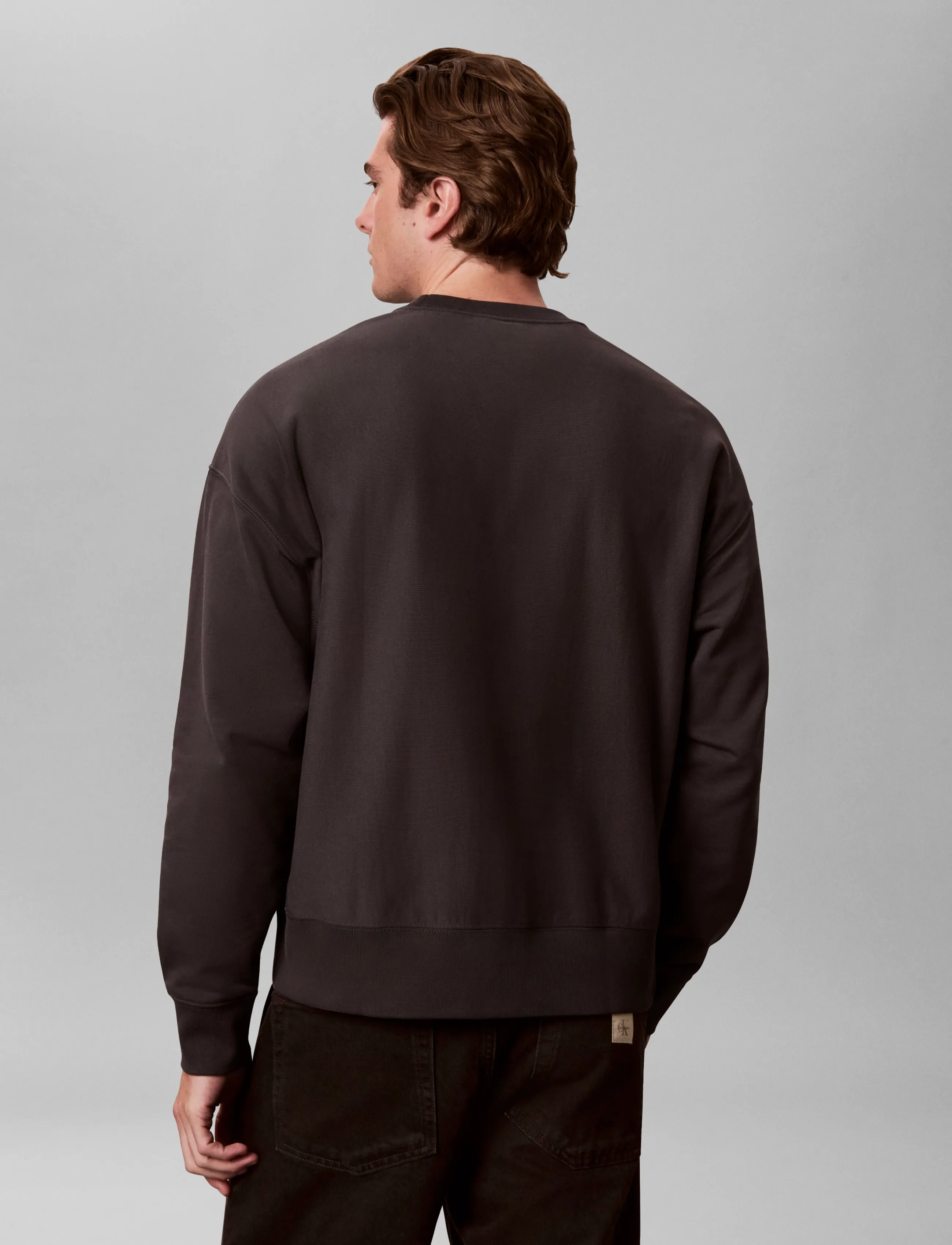Calvin Klein Jeans - LS PREMIUM TERRY PAINTED MONOLOG - shoppa efter stil - black oyster - 2