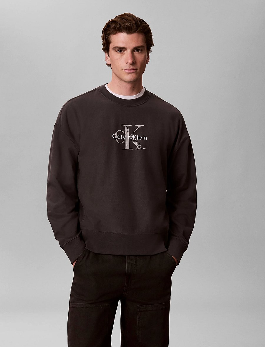 Calvin Klein Jeans - LS PREMIUM TERRY PAINTED MONOLOG - dressipluusid - black oyster - 3