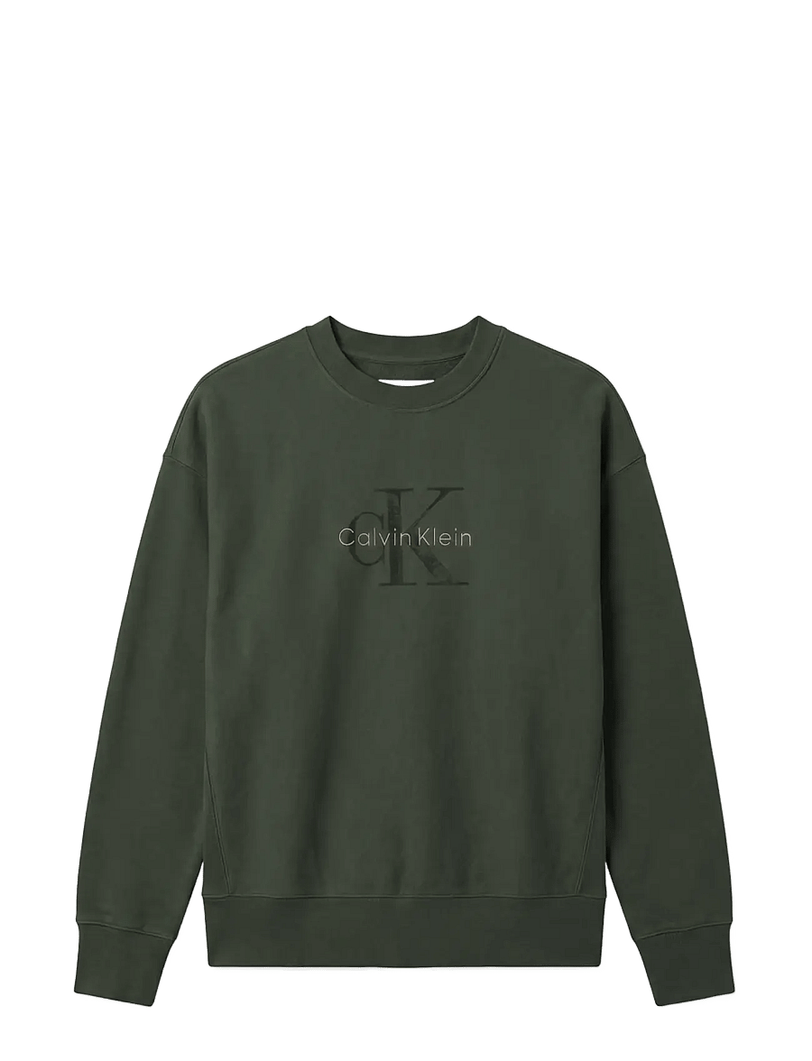 Calvin Klein Jeans - LS PREMIUM TERRY PAINTED MONOLOG - dressipluusid - dusty olive - 1