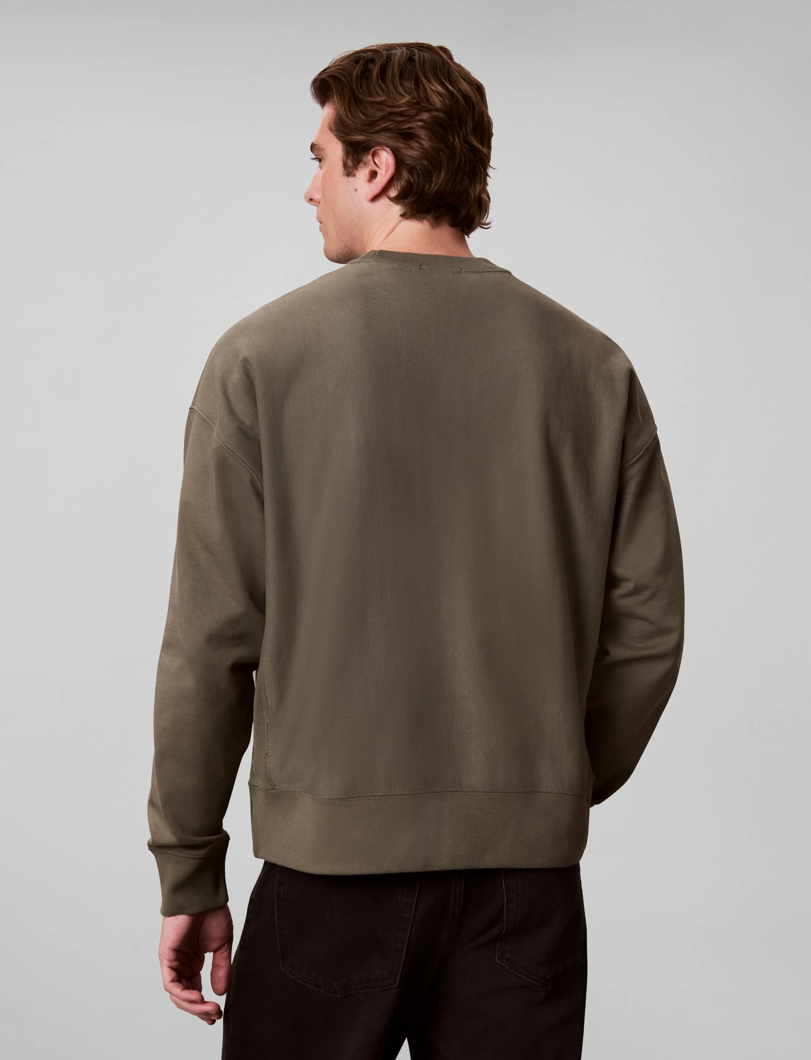 Calvin Klein Jeans - LS PREMIUM TERRY PAINTED MONOLOG - shoppa efter stil - dusty olive - 2