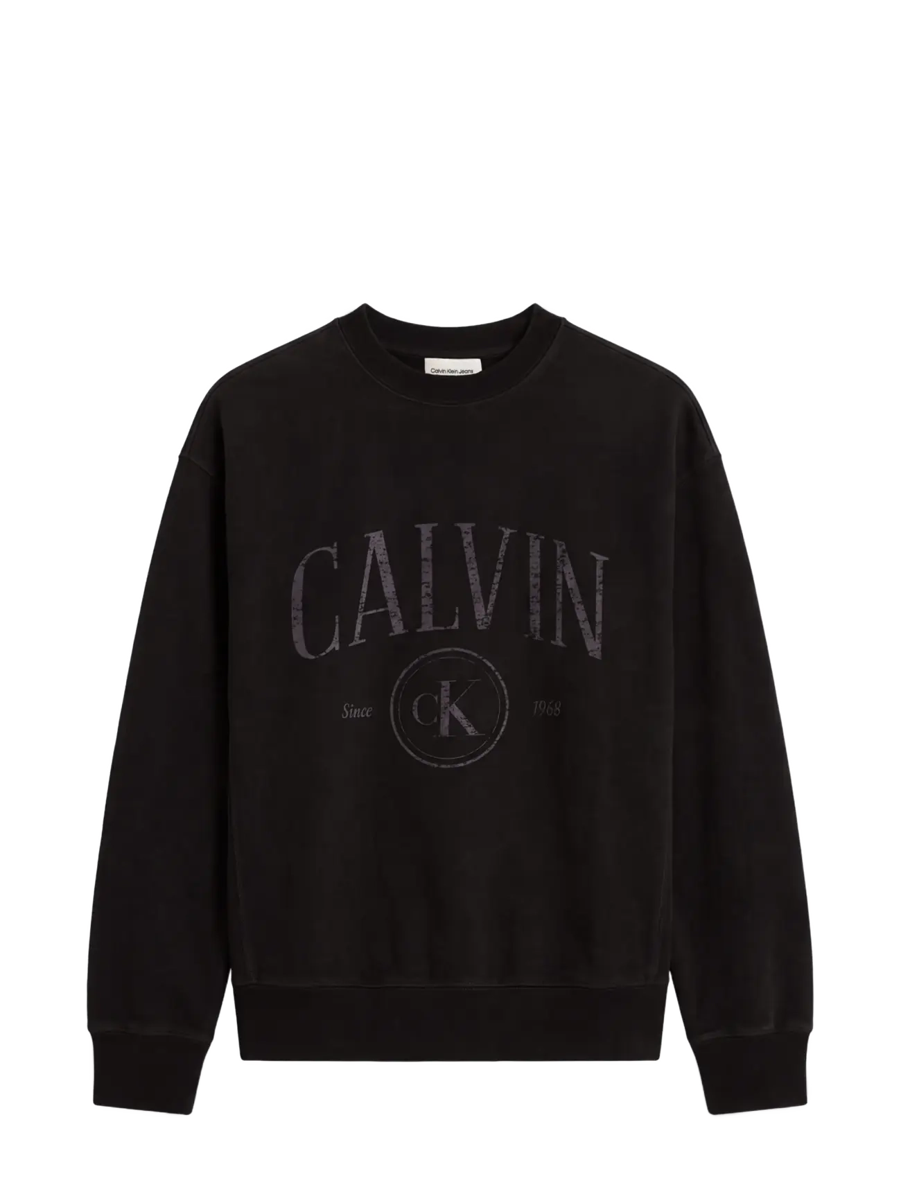 Calvin Klein Jeans - LS PREM TERRY CONTRAST STITCH CN - black - 1