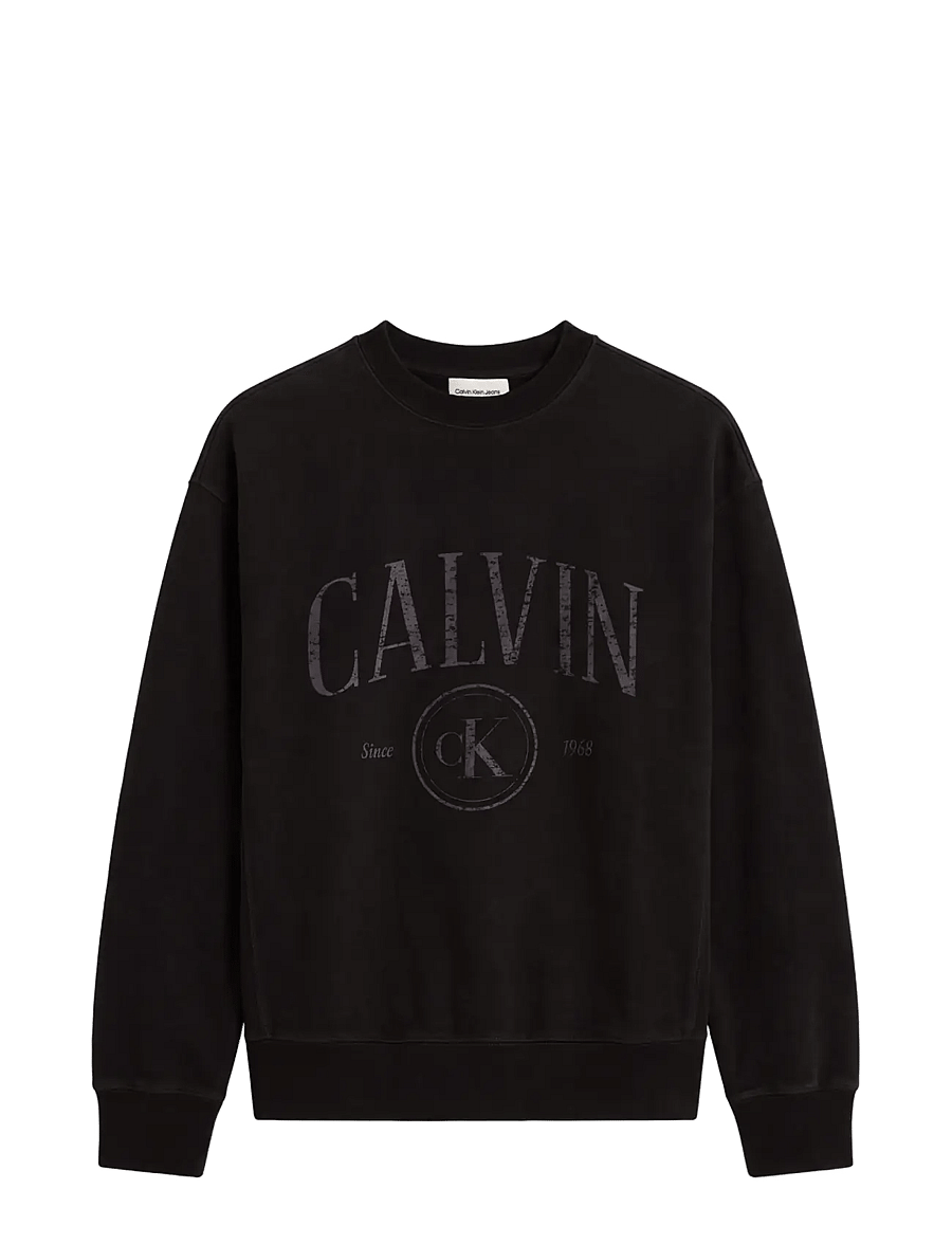 Calvin Klein Jeans - LS PREM TERRY CONTRAST STITCH CN - dressipluusid - black - 1