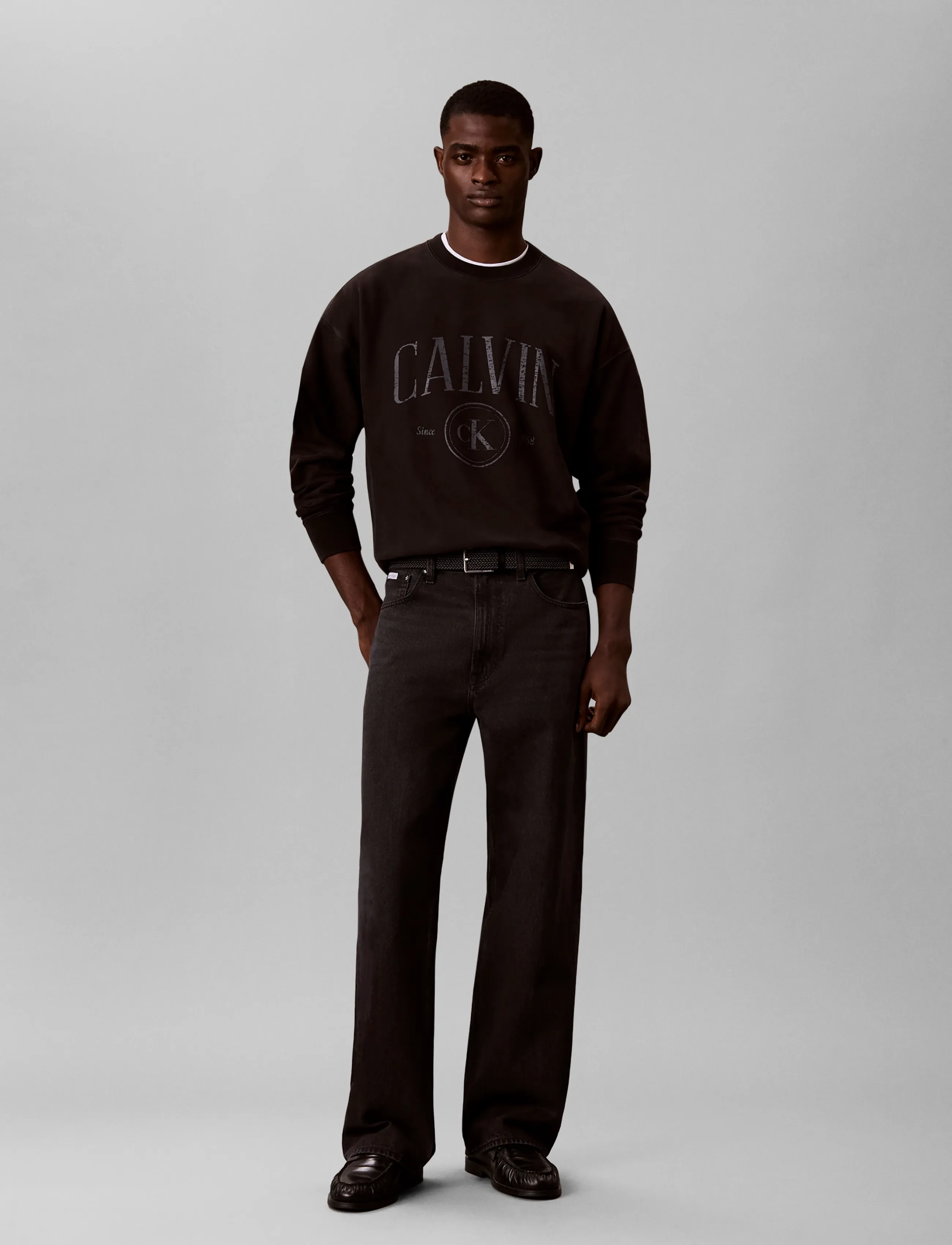 Calvin Klein Jeans Ls Prem Terry Contrast Stitch Cn, XXL, Sweatshirts & Hoodies, Schwarz - Sweatshirts, Männerswear