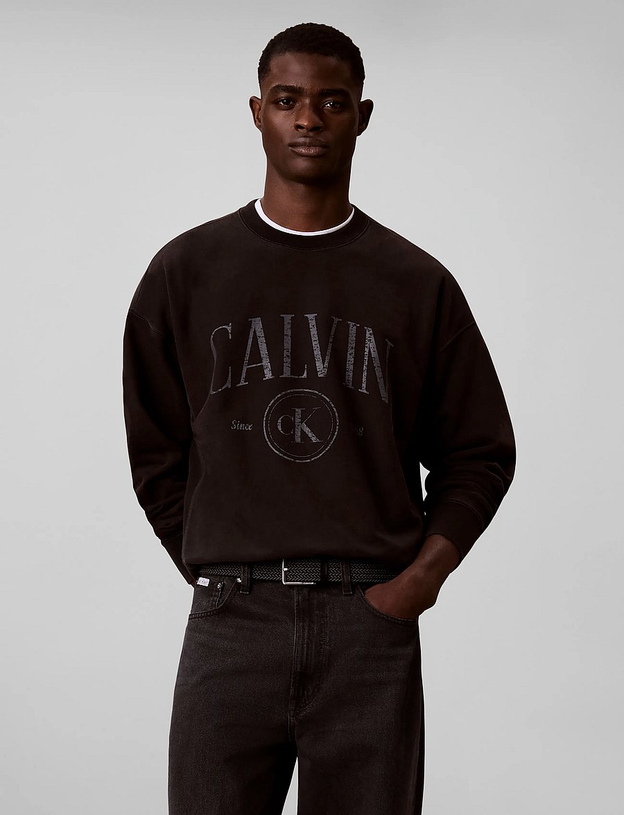 Calvin Klein Jeans - LS PREM TERRY CONTRAST STITCH CN - dressipluusid - black - 3