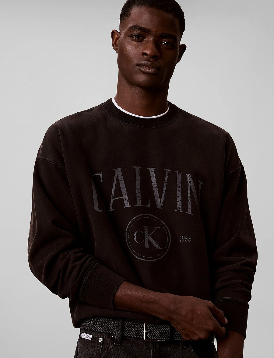 Calvin Klein Jeans - LS PREM TERRY CONTRAST STITCH CN - dressipluusid - black - 5
