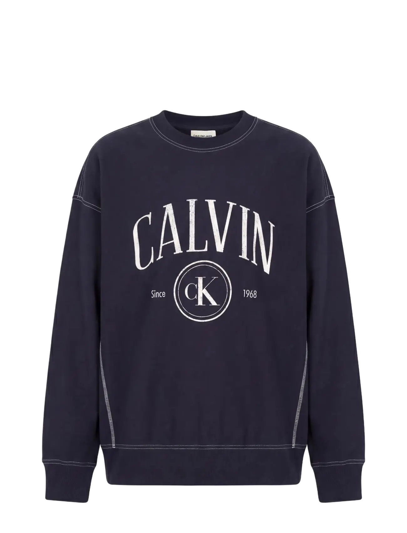 Calvin Klein Jeans - LS PREM TERRY CONTRAST STITCH CN - shop by style - dark sapphire - 1