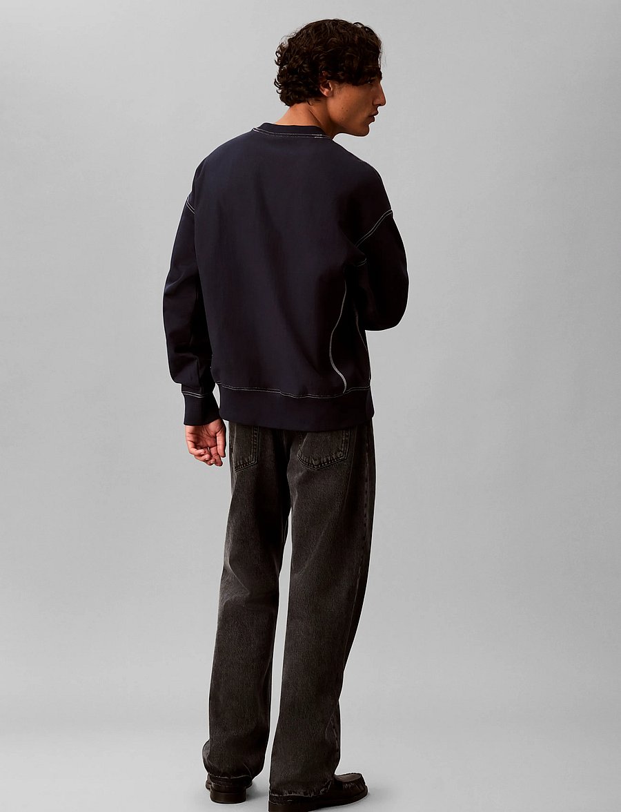 Calvin Klein Jeans - LS PREM TERRY CONTRAST STITCH CN - shop by style - dark sapphire - 2