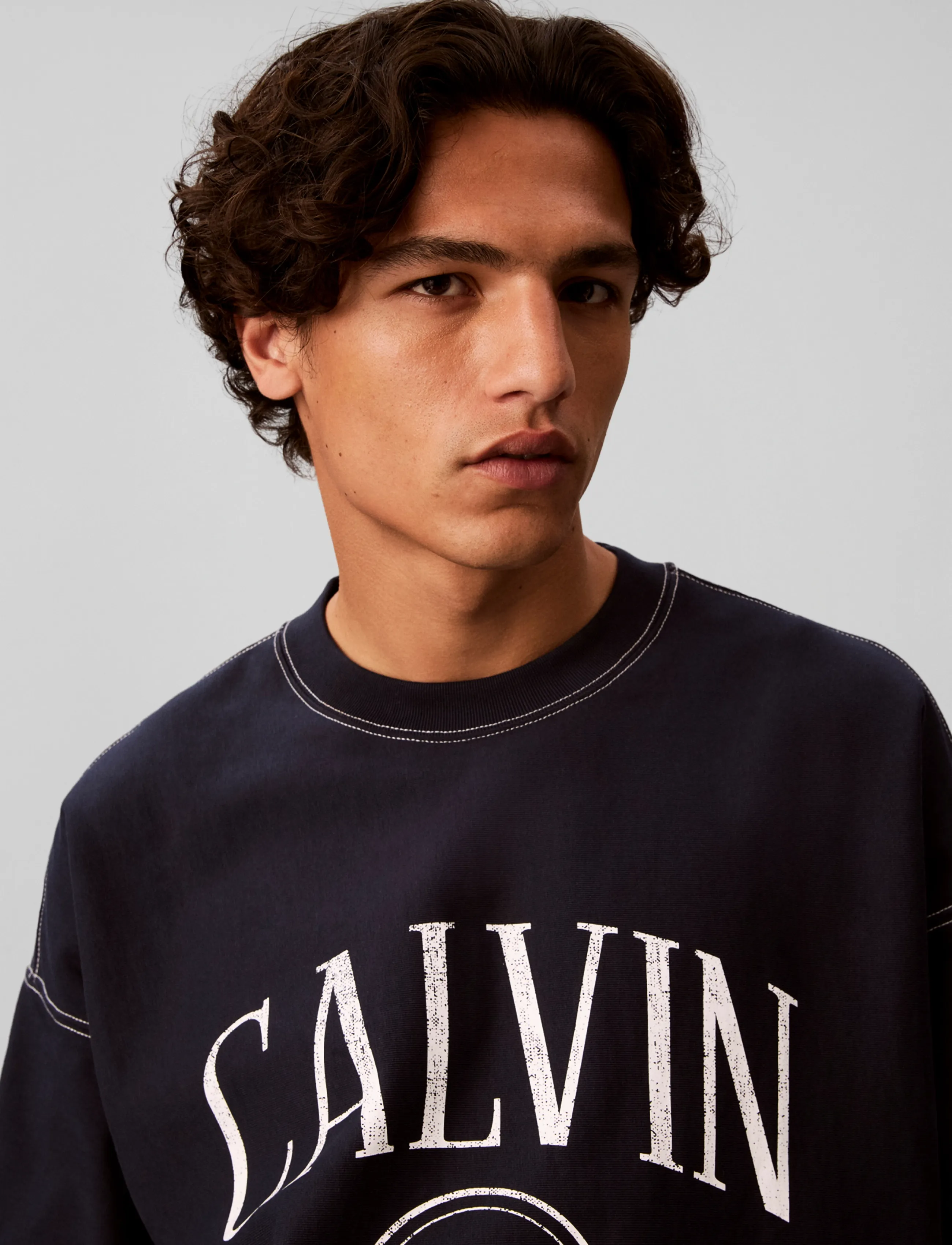 Calvin Klein Jeans - LS PREM TERRY CONTRAST STITCH CN - shop by style - dark sapphire - 4