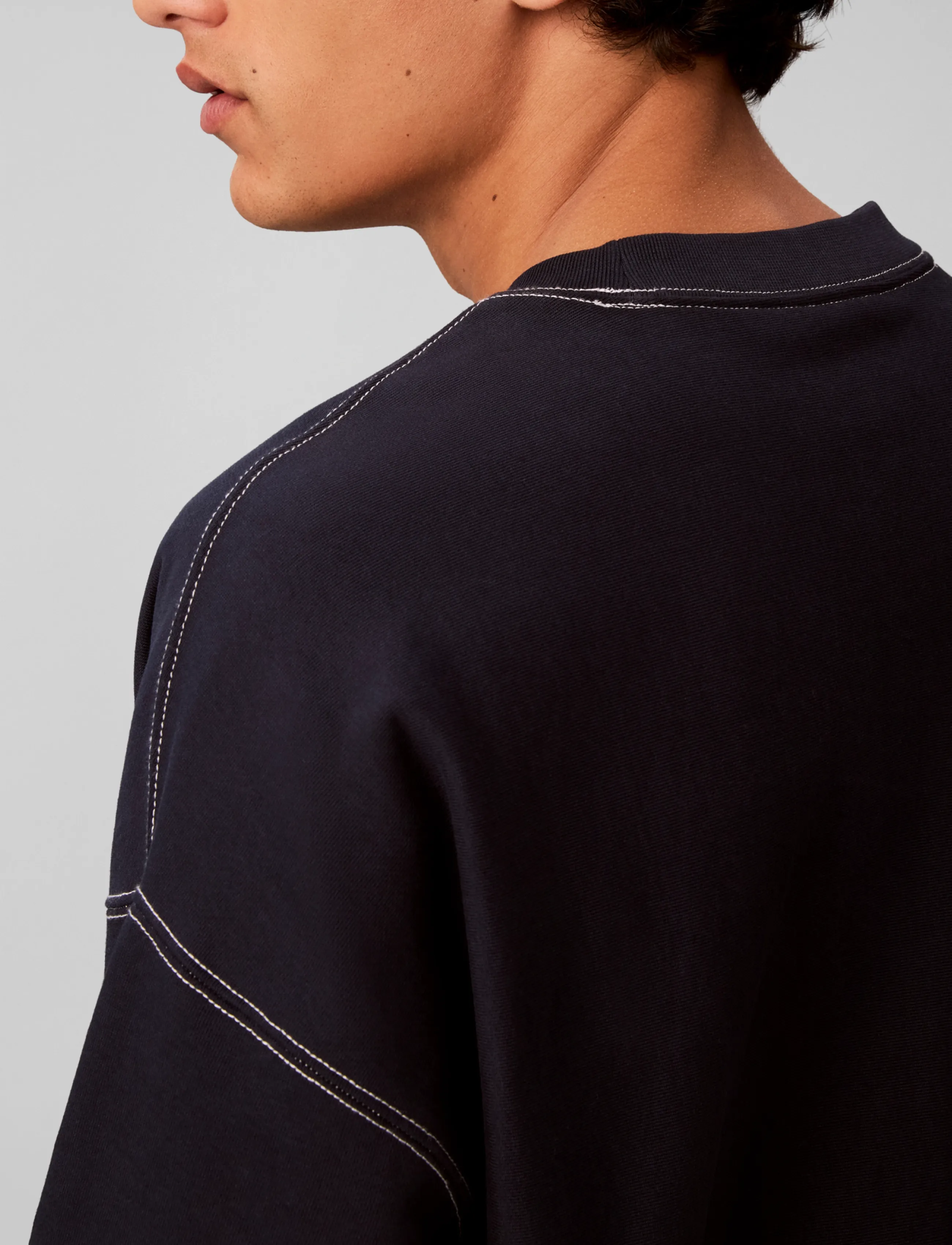 Calvin Klein Jeans - LS PREM TERRY CONTRAST STITCH CN - shop by style - dark sapphire - 5