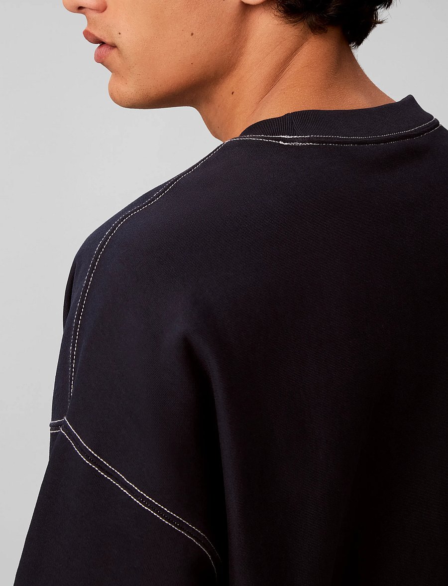 Calvin Klein Jeans - LS PREM TERRY CONTRAST STITCH CN - shop by style - dark sapphire - 5