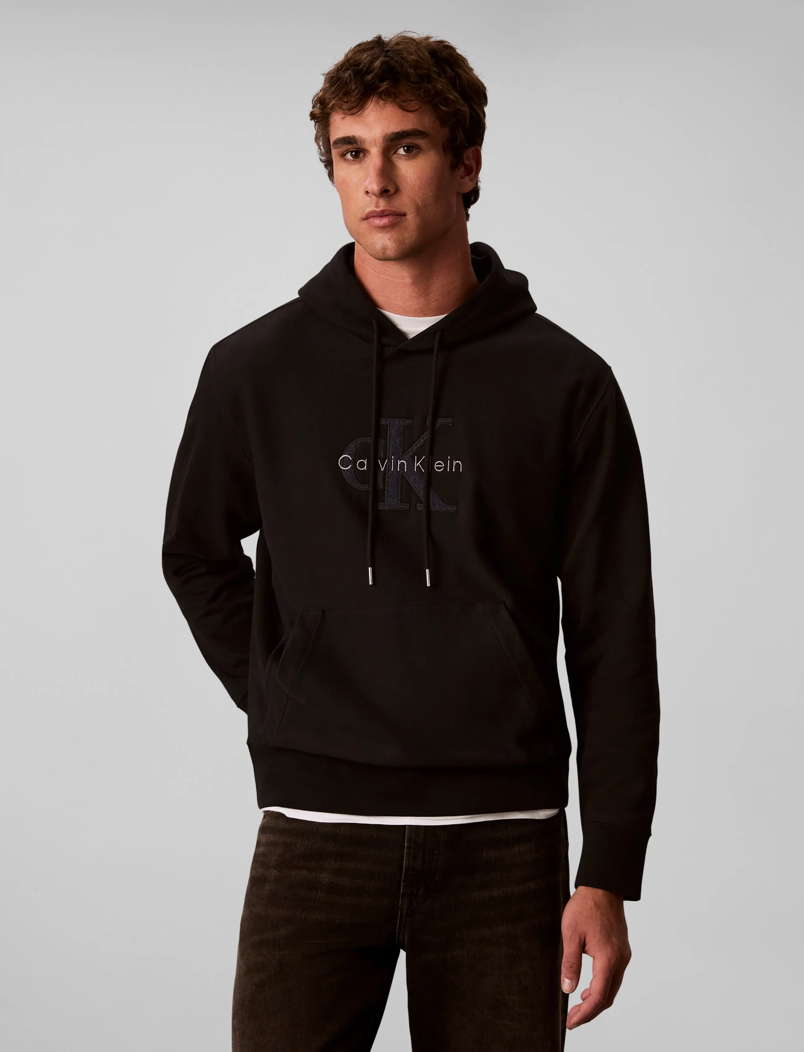 Calvin Klein Jeans - LS PREM TERRY DENIM APPLIQUE MNL - hoodies - black - 3