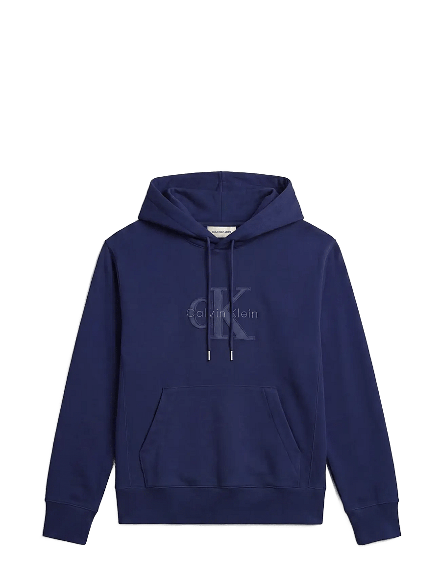 Calvin Klein Jeans - LS PREM TERRY DENIM APPLIQUE MNL - kapuzenpullover - pageant blue - 1