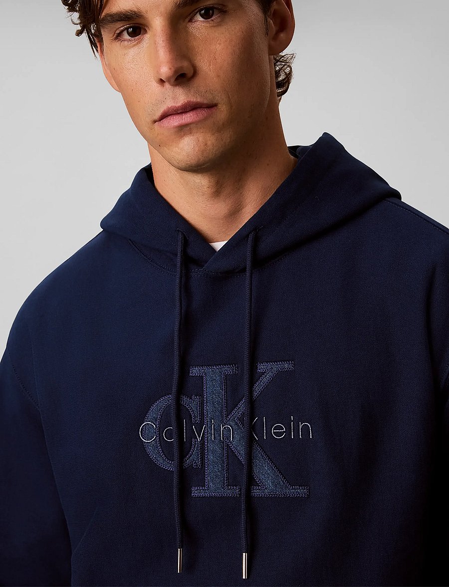 Calvin Klein Jeans - LS PREM TERRY DENIM APPLIQUE MNL - kapuzenpullover - pageant blue - 4