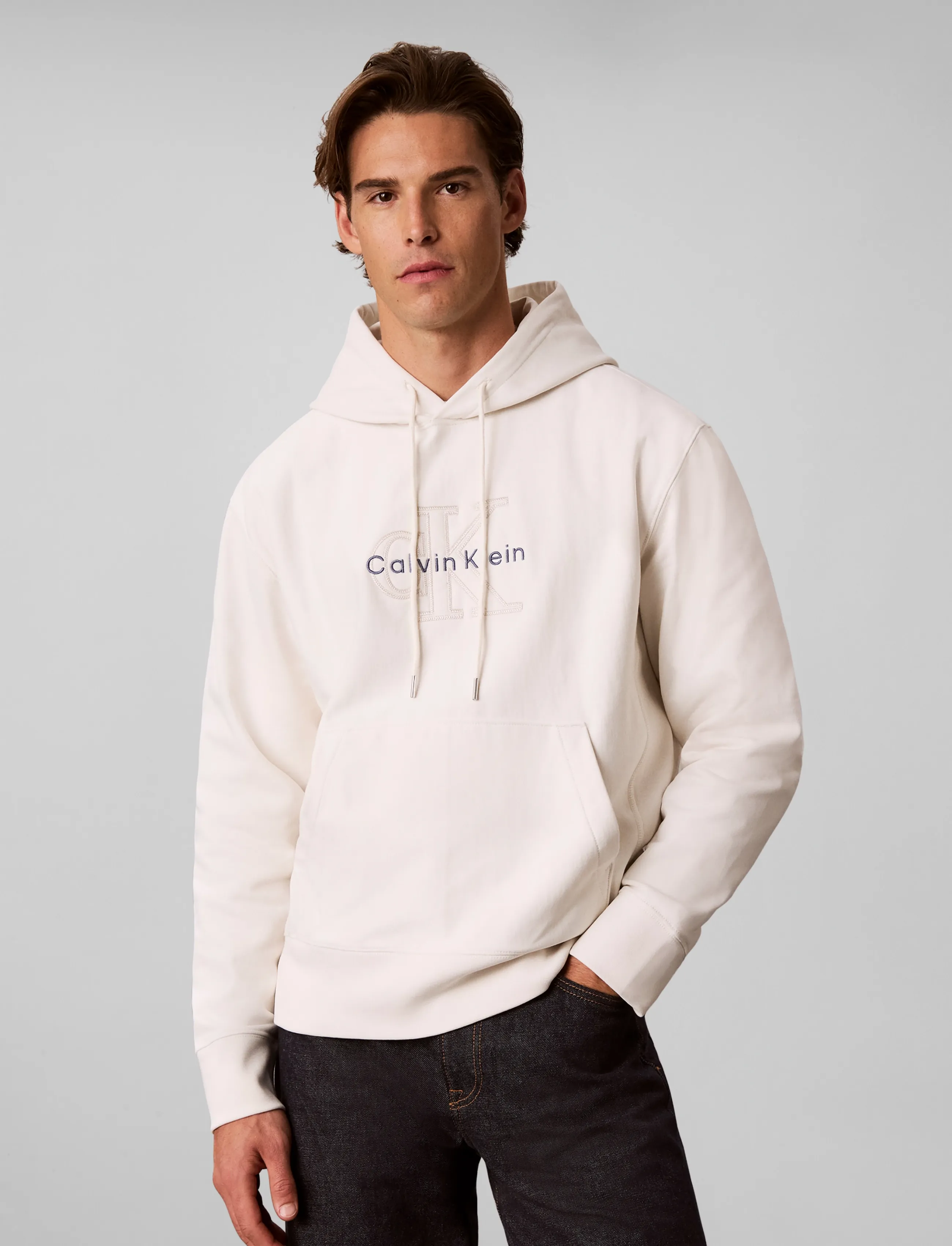 Calvin Klein Jeans - LS PREM TERRY DENIM APPLIQUE MNL - hoodies - tofu - 3