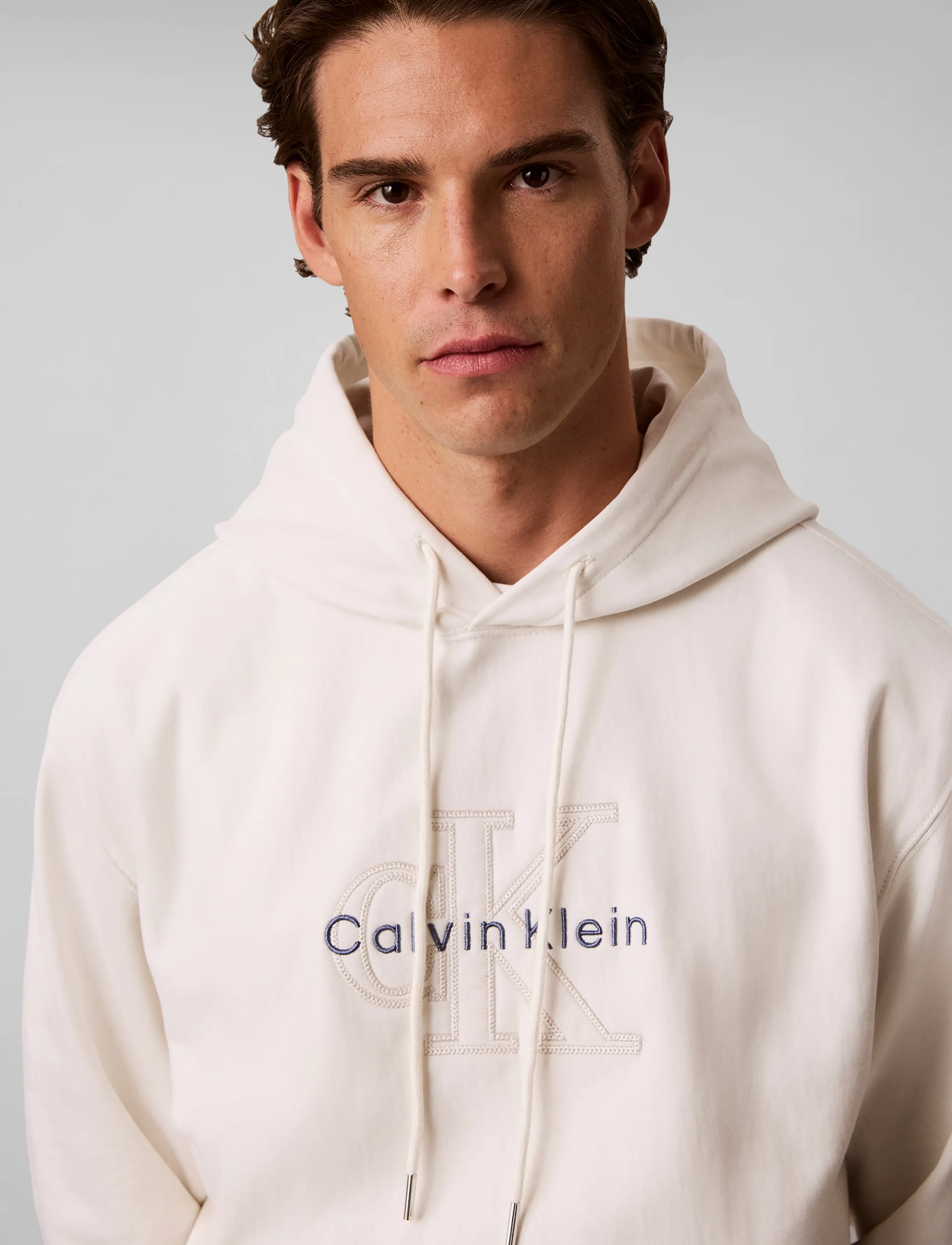 Calvin Klein Jeans - LS PREM TERRY DENIM APPLIQUE MNL - hoodies - tofu - 4