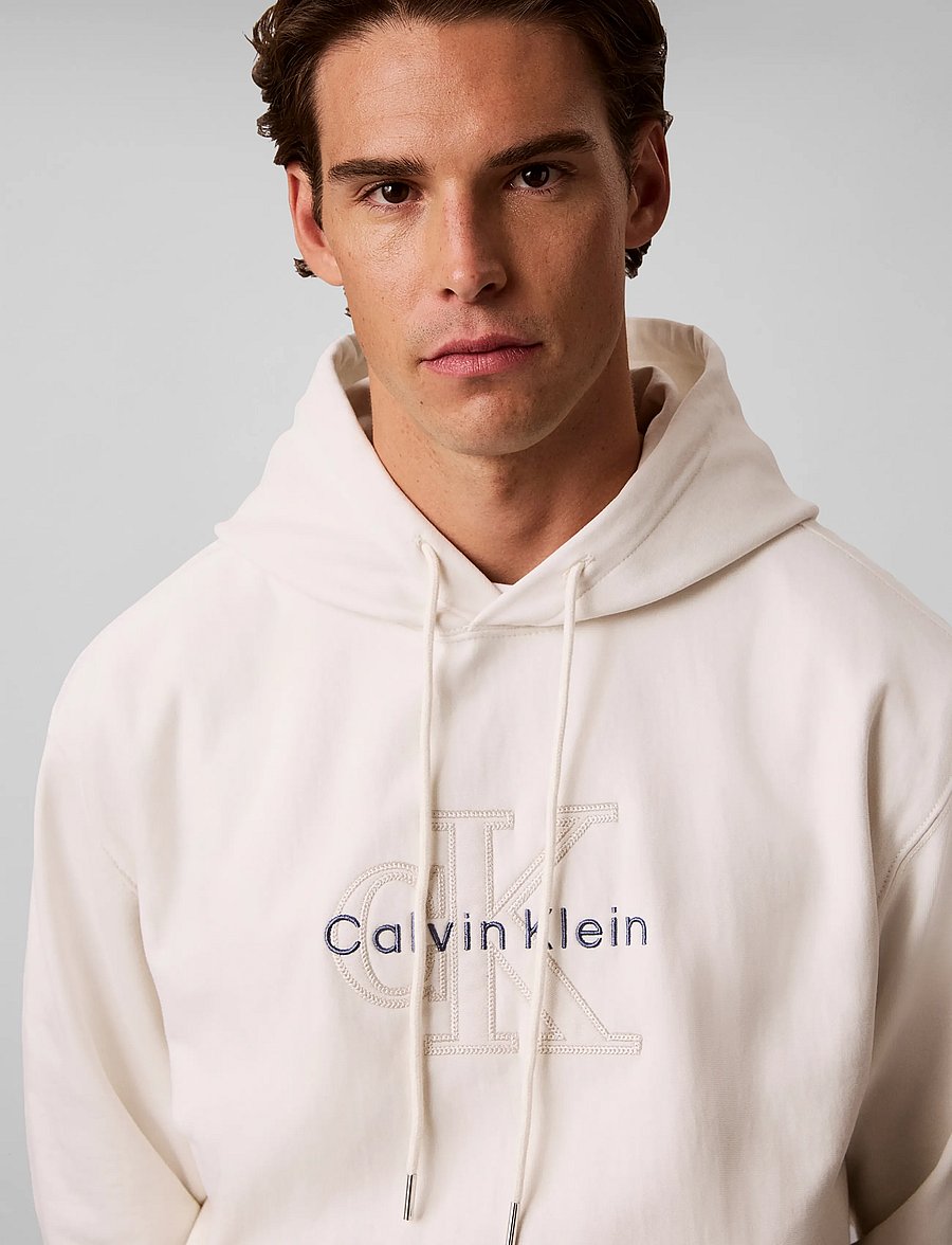 Calvin Klein Jeans - LS PREM TERRY DENIM APPLIQUE MNL - hoodies - tofu - 4