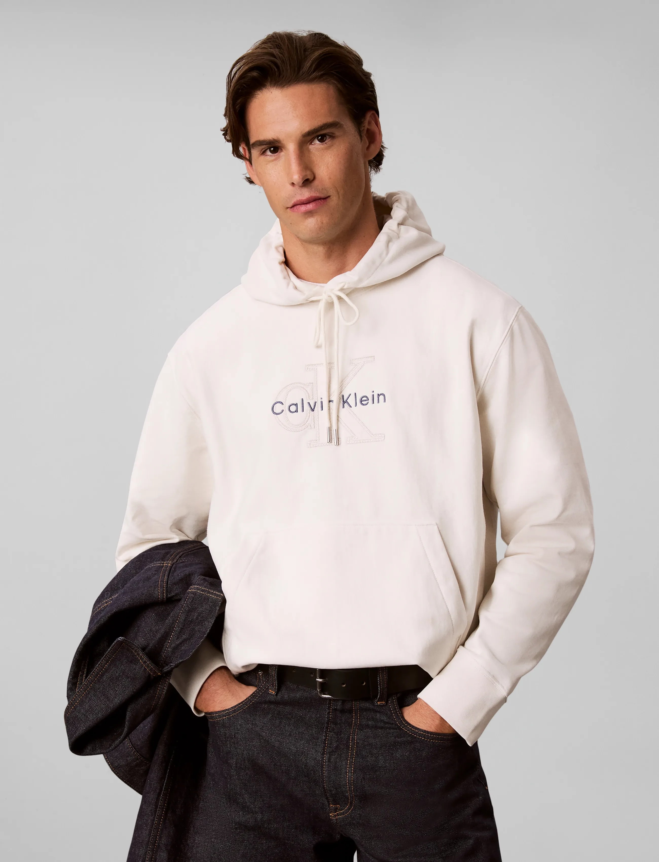 Calvin Klein Jeans - LS PREM TERRY DENIM APPLIQUE MNL - hoodies - tofu - 5