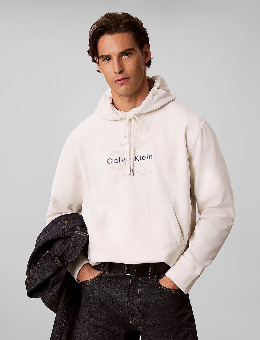 Calvin Klein Jeans - LS PREM TERRY DENIM APPLIQUE MNL - hoodies - tofu - 5