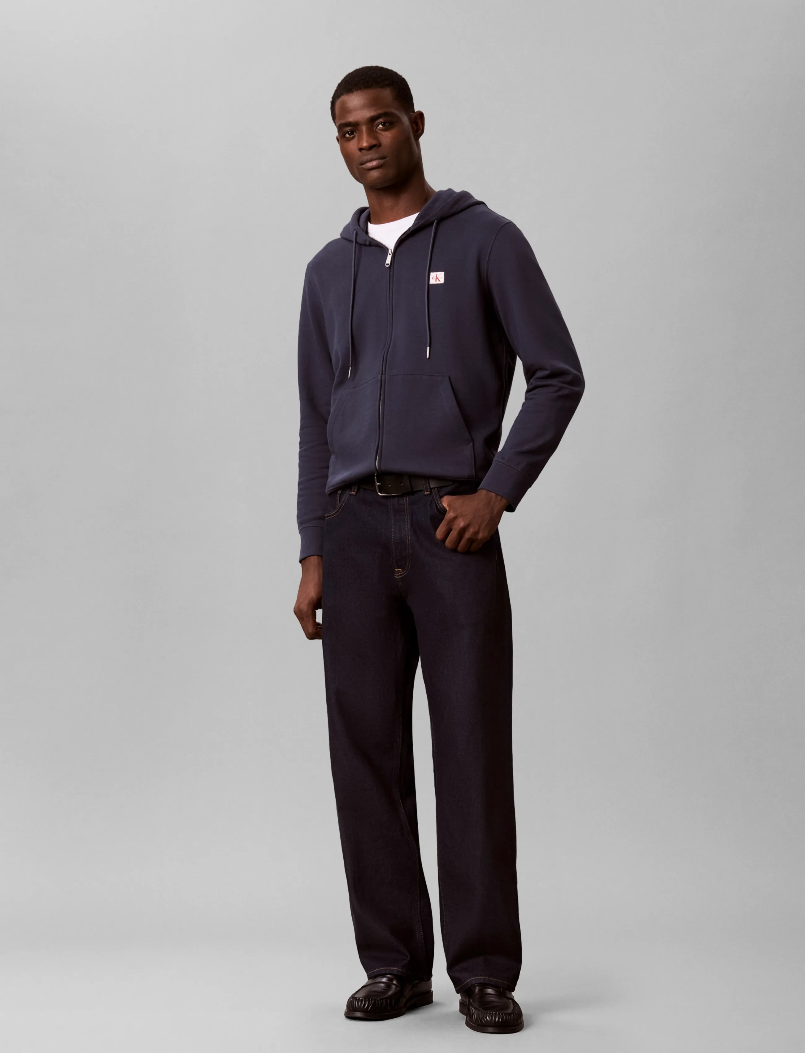 Calvin Klein Jeans LS EU 350TERRY BADGE FZ HOODIE - Hoodies - BLUE NIGHTS / navy