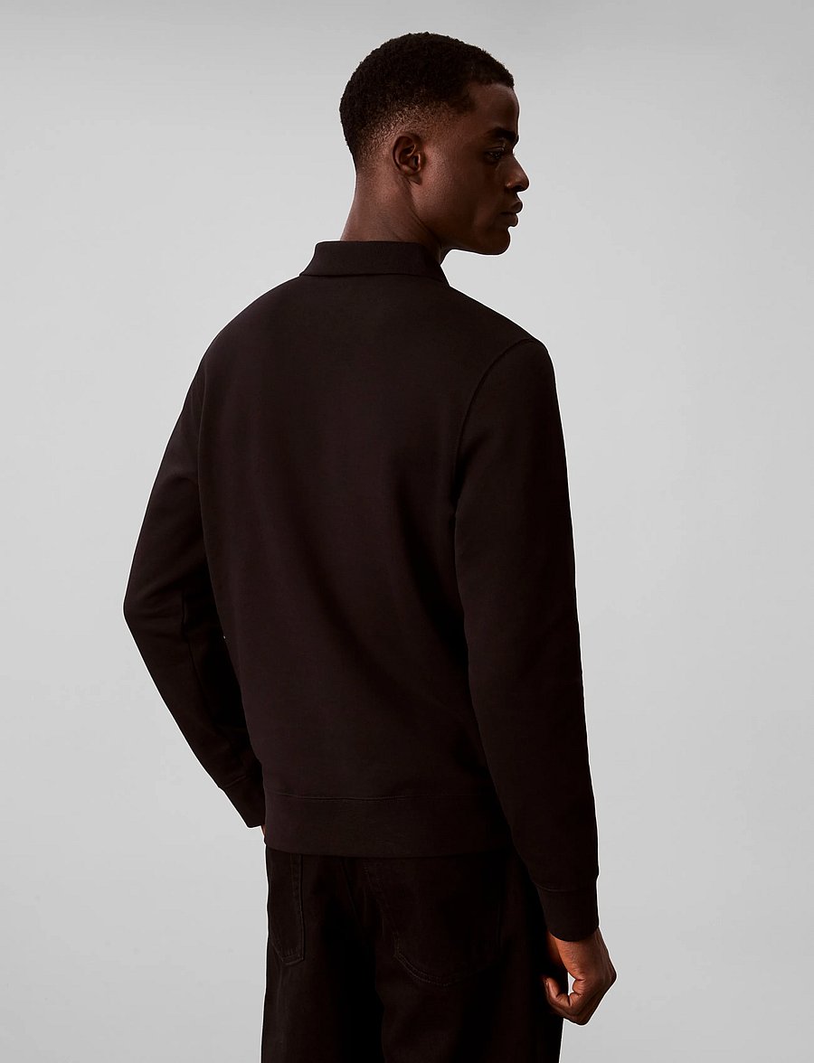 Calvin Klein Jeans - LS 350TERRY EU GRAPHIC POLO SWEA - langærmede poloer - black - 2