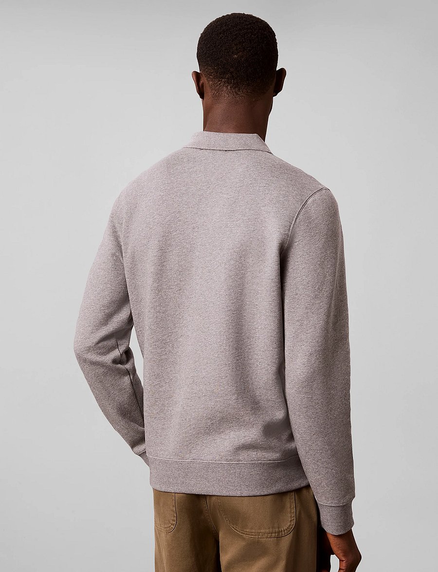 Calvin Klein Jeans - LS 350TERRY EU GRAPHIC POLO SWEA - långärmade pikéer - med grey htr - 2