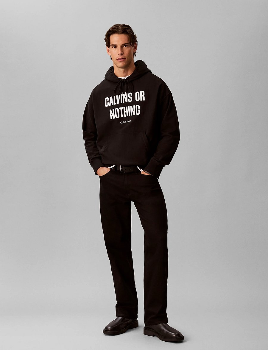 Calvin Klein Jeans - LS PREM TERRY CALVINS OR NOTHING - kapuutsiga pusad - black - 0
