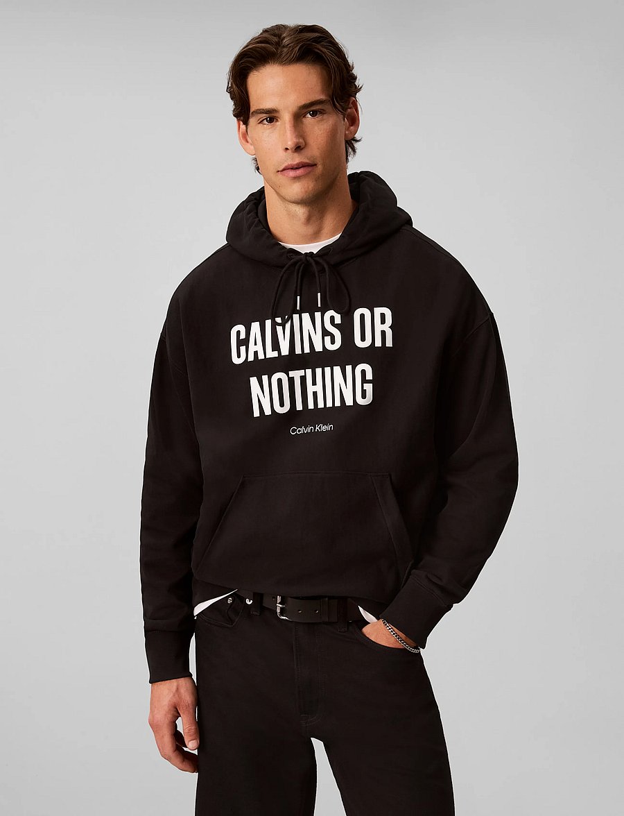 Calvin Klein Jeans - LS PREM TERRY CALVINS OR NOTHING - kapuutsiga pusad - black - 3