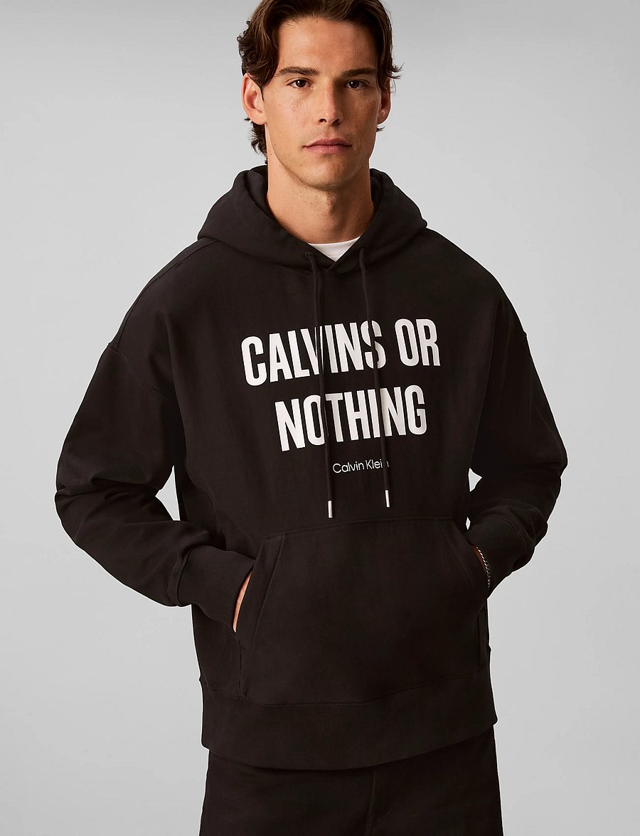 Calvin Klein Jeans - LS PREM TERRY CALVINS OR NOTHING - kapuutsiga pusad - black - 5
