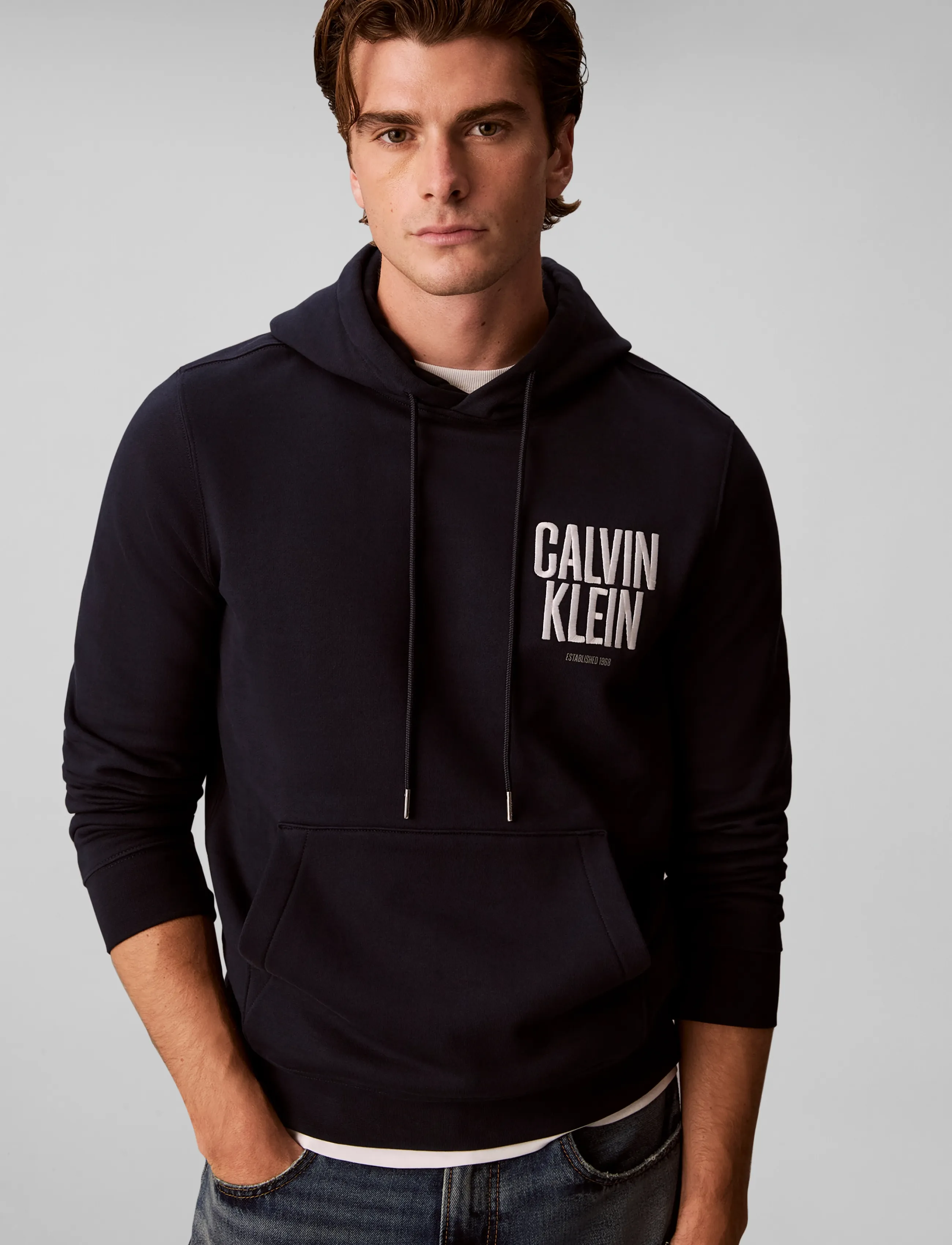 Calvin Klein Jeans - LS 350FLEECE EU BOLD CLVN KLN HO - dark sapphire - 3