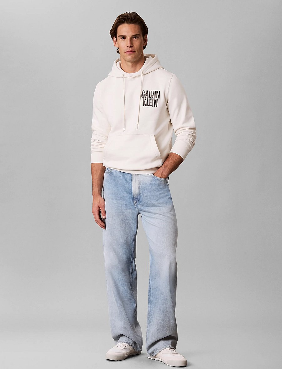 Calvin Klein Jeans - LS 350FLEECE EU BOLD CLVN KLN HO - kapuutsiga pusad - tofu - 0
