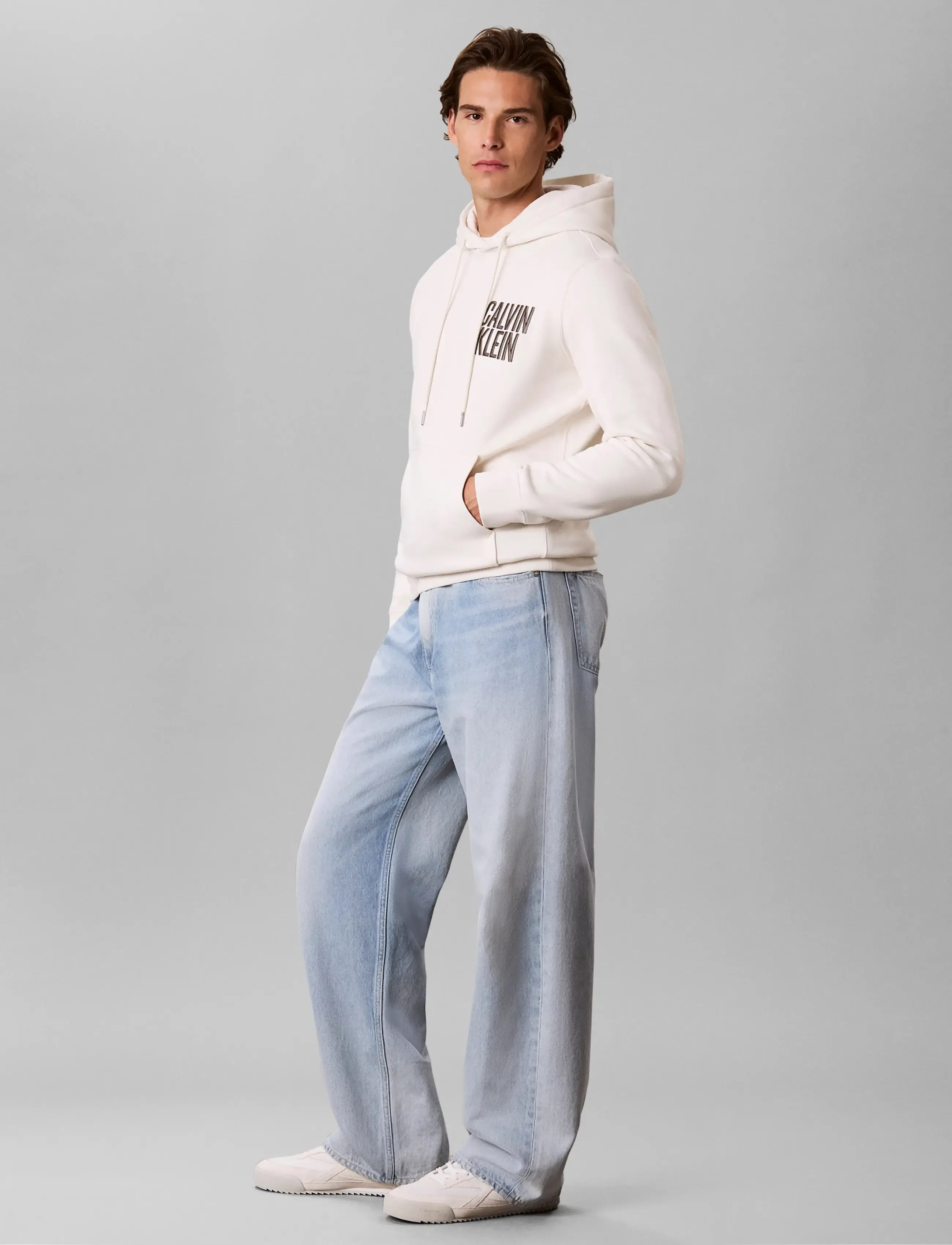 Calvin Klein Jeans - LS 350FLEECE EU BOLD CLVN KLN HO - tofu - 5