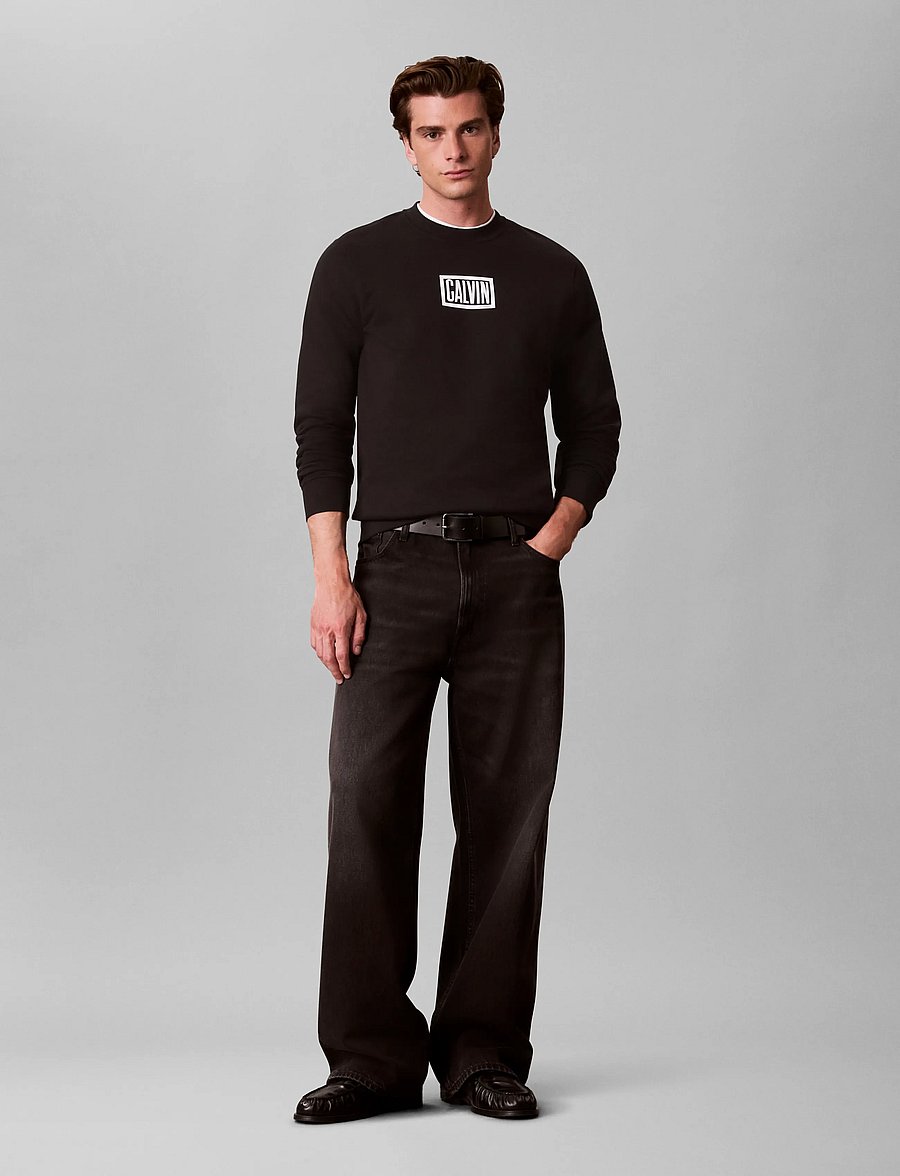 Calvin Klein Jeans - LS 350TERRY EU CLVIN BOX LOGO CN - sweatshirts - black - 0