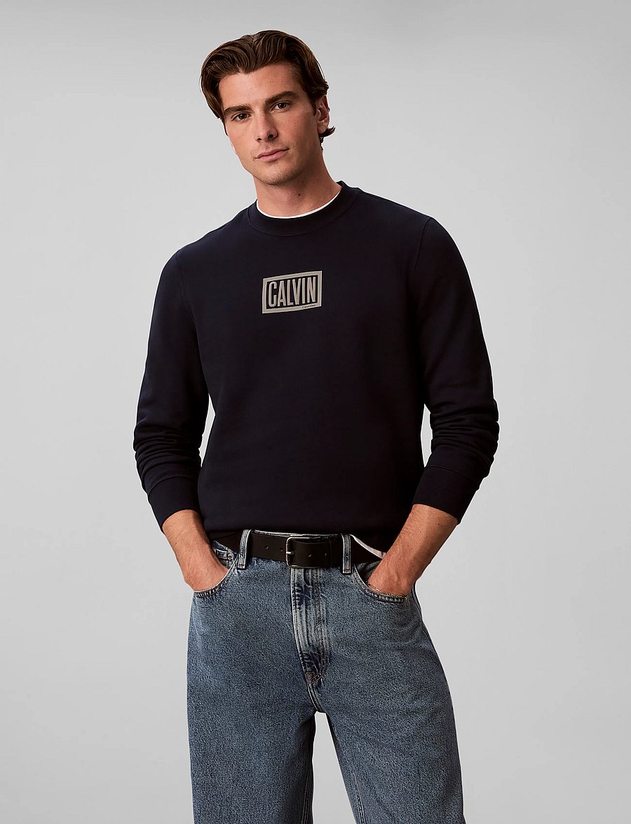 Calvin Klein Jeans - LS 350TERRY EU CLVIN BOX LOGO CN - sweatshirts - dark sapphire - 3