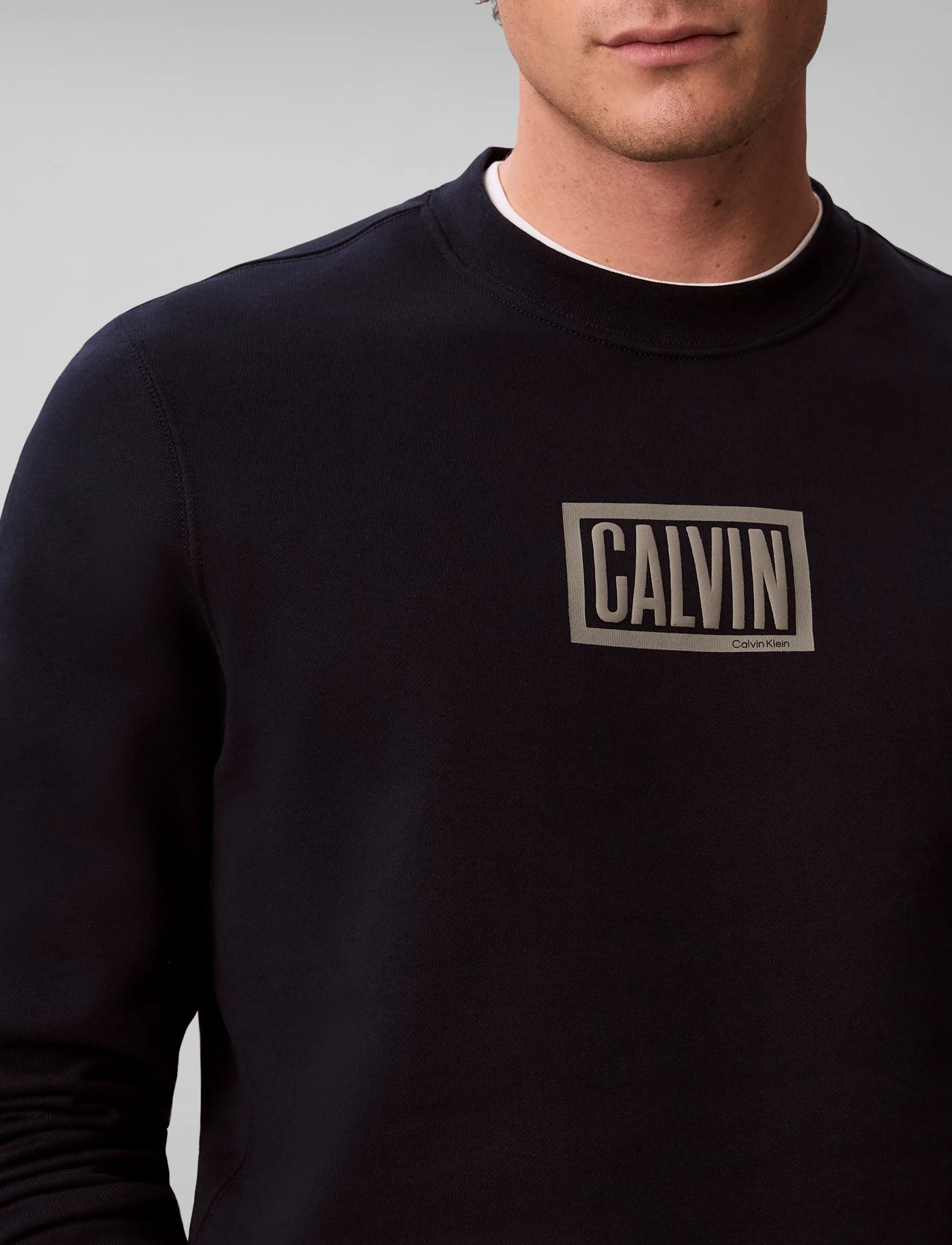 Calvin Klein Jeans - LS 350TERRY EU CLVIN BOX LOGO CN - sweatshirts - dark sapphire - 4