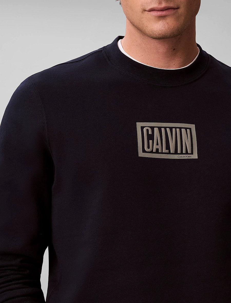 Calvin Klein Jeans - LS 350TERRY EU CLVIN BOX LOGO CN - sweatshirts - dark sapphire - 4
