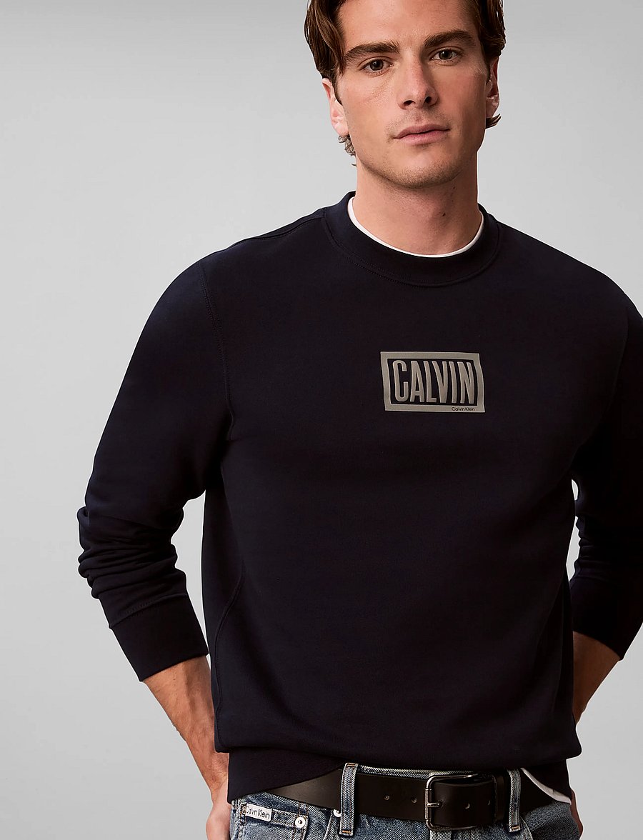 Calvin Klein Jeans - LS 350TERRY EU CLVIN BOX LOGO CN - sweatshirts - dark sapphire - 5