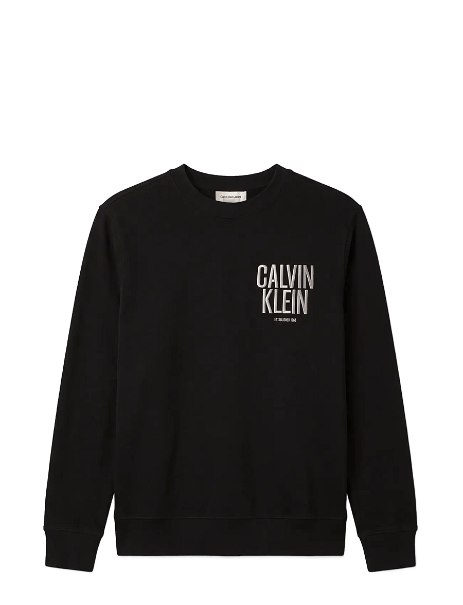 Calvin Klein Jeans - LS 350TERRY EU BOLD CLVN KLN CN - sweatshirts - black - 1