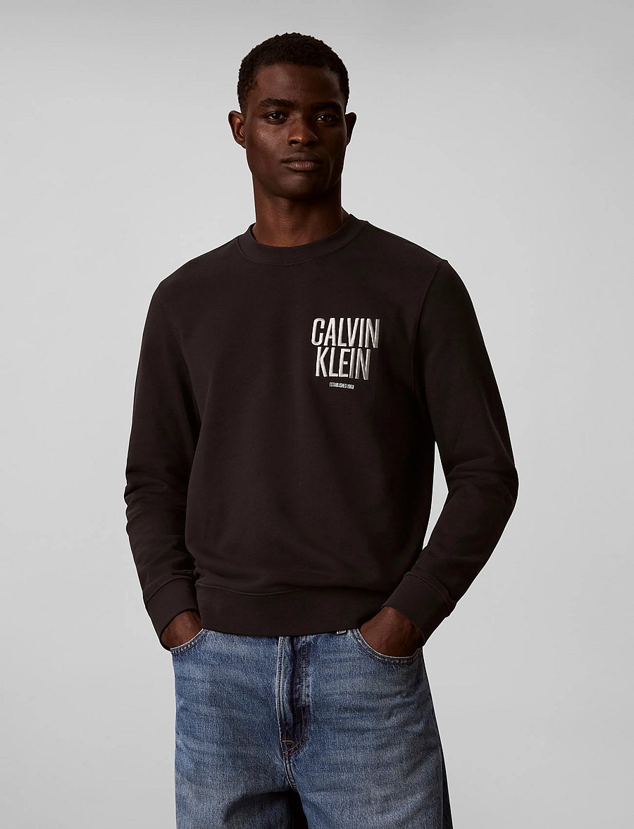 Calvin Klein Jeans - LS 350TERRY EU BOLD CLVN KLN CN - sweatshirts - black - 3