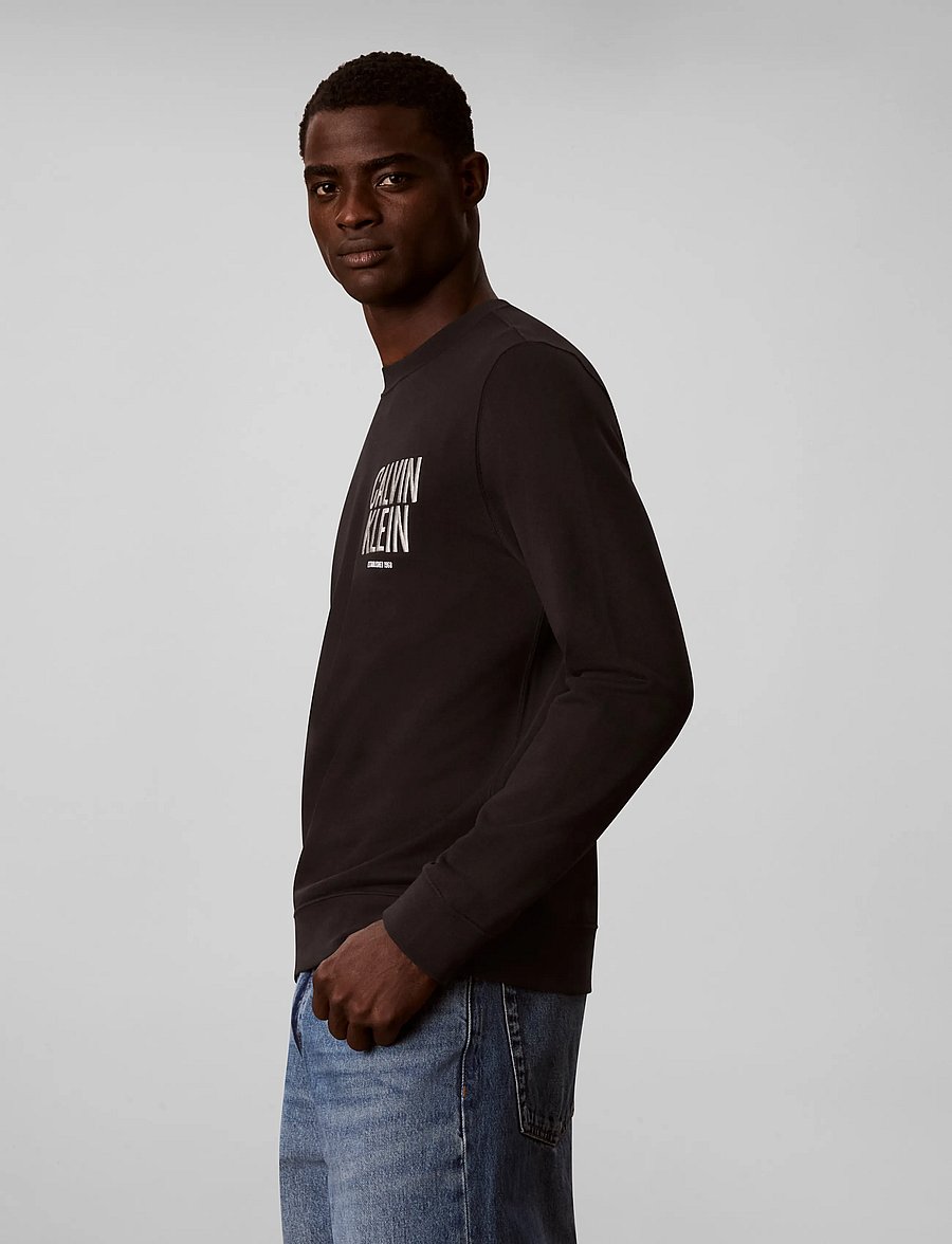 Calvin Klein Jeans - LS 350TERRY EU BOLD CLVN KLN CN - sweatshirts - black - 5