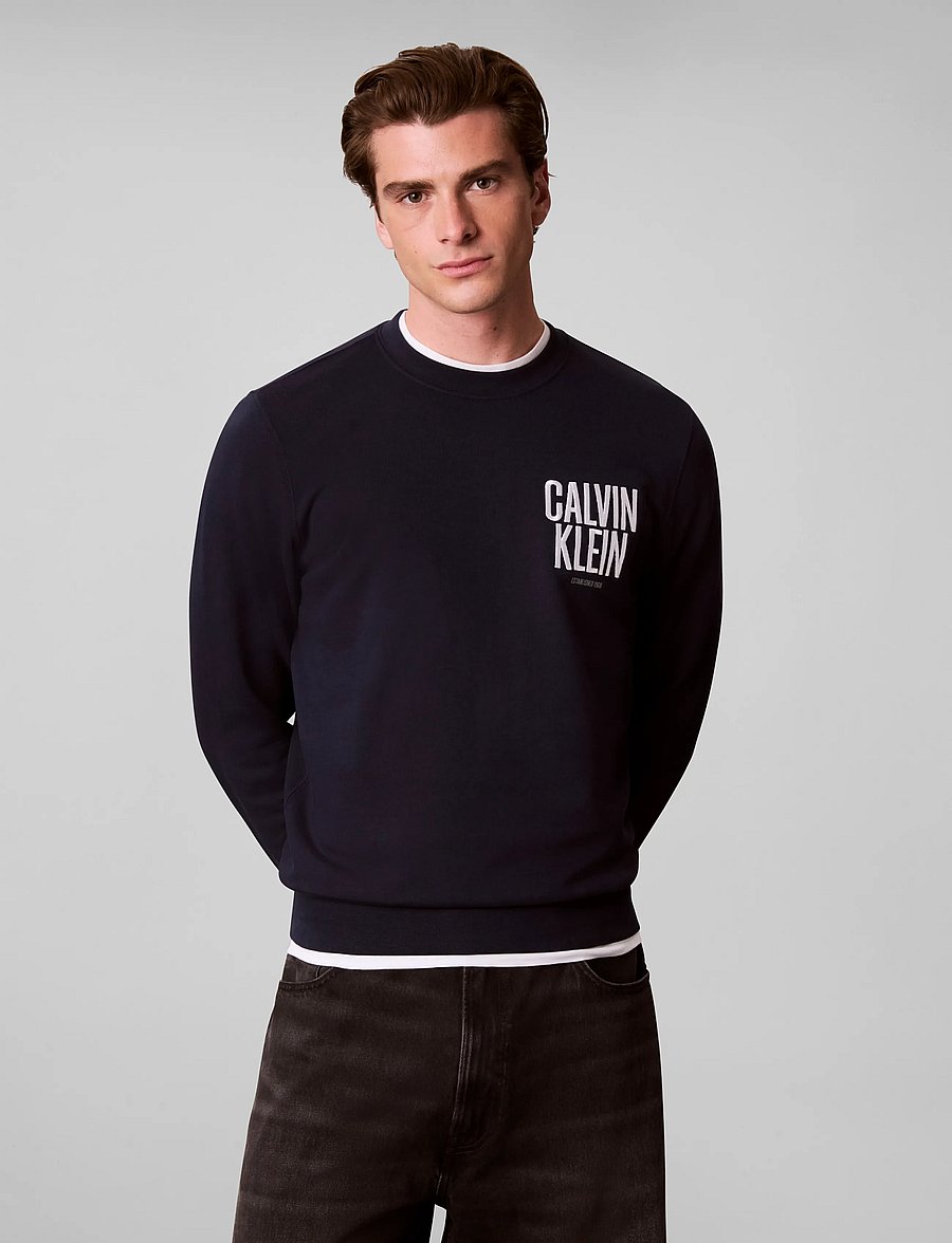 Calvin Klein Jeans - LS 350TERRY EU BOLD CLVN KLN CN - sweatshirts - dark sapphire - 3
