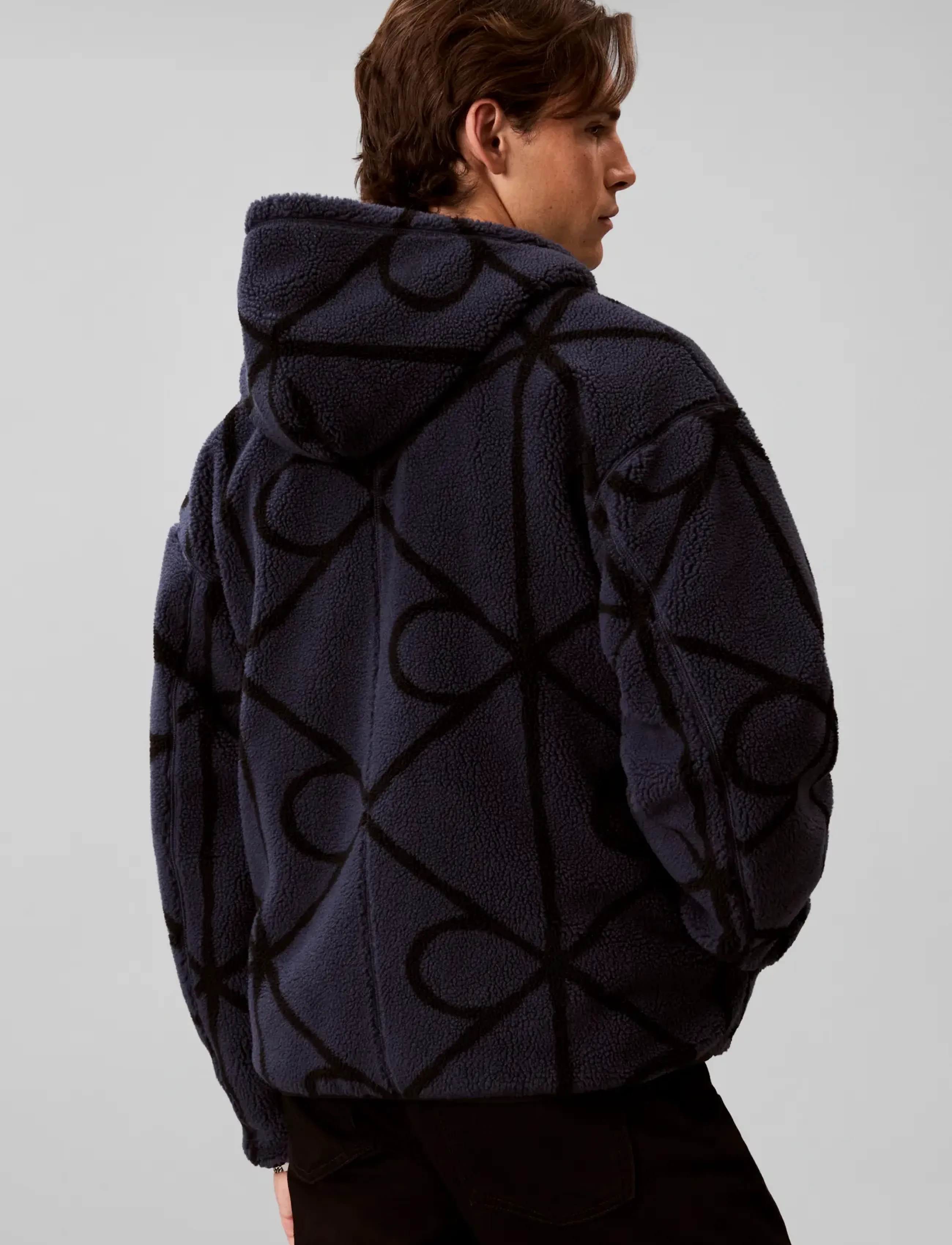 Calvin Klein Jeans - LS EMBLEM SHERPA FUNNEL NECK FZ - blue nights - 2