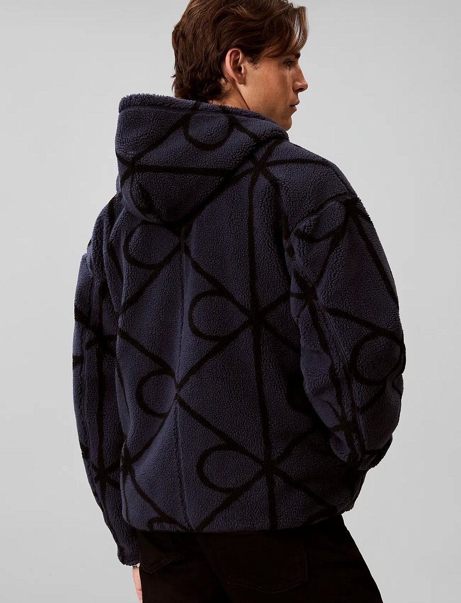 Calvin Klein Jeans - LS EMBLEM SHERPA FUNNEL NECK FZ - fleece-pullover - blue nights - 2
