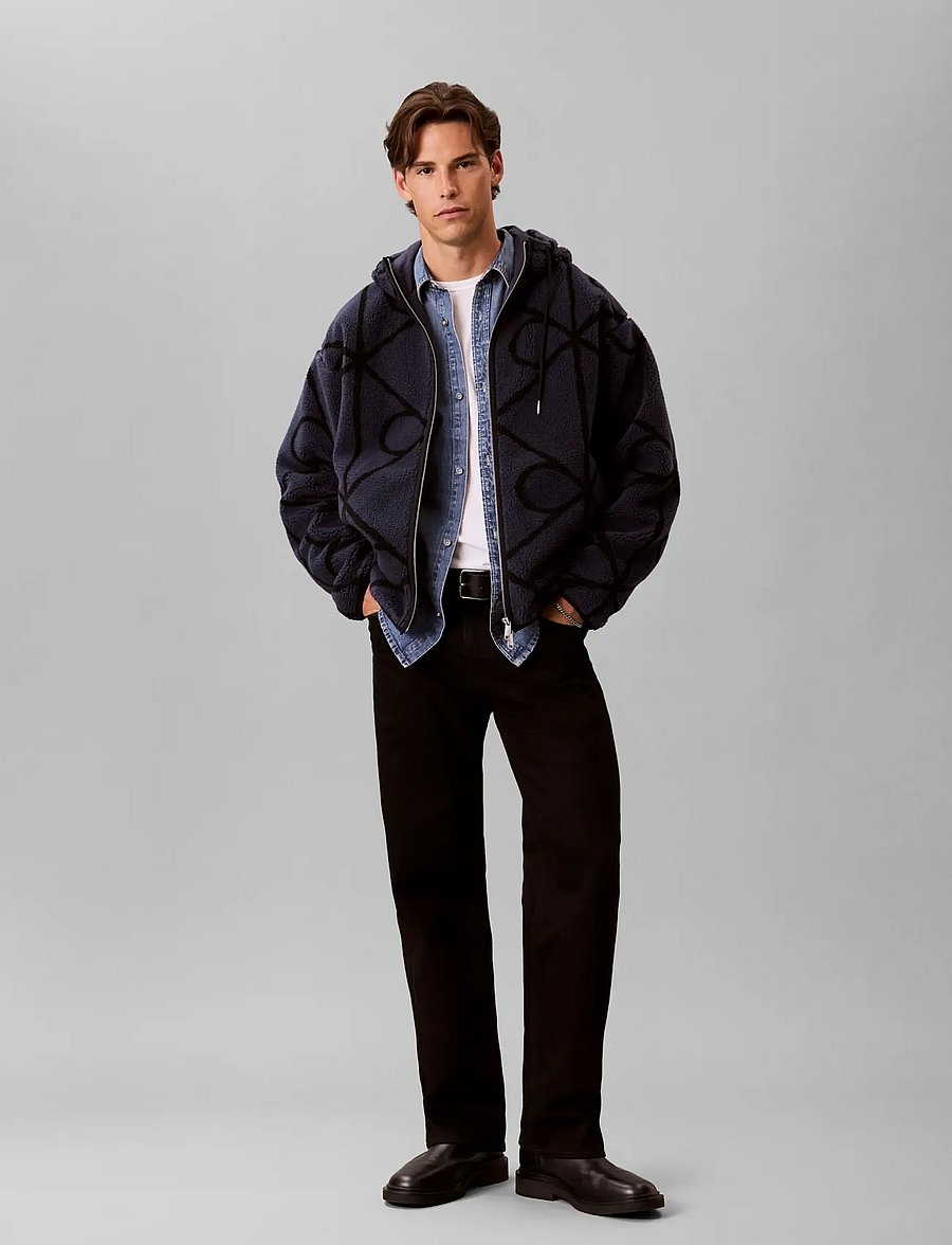 Calvin Klein Jeans - LS EMBLEM SHERPA FUNNEL NECK FZ - fleece-pullover - blue nights - 3